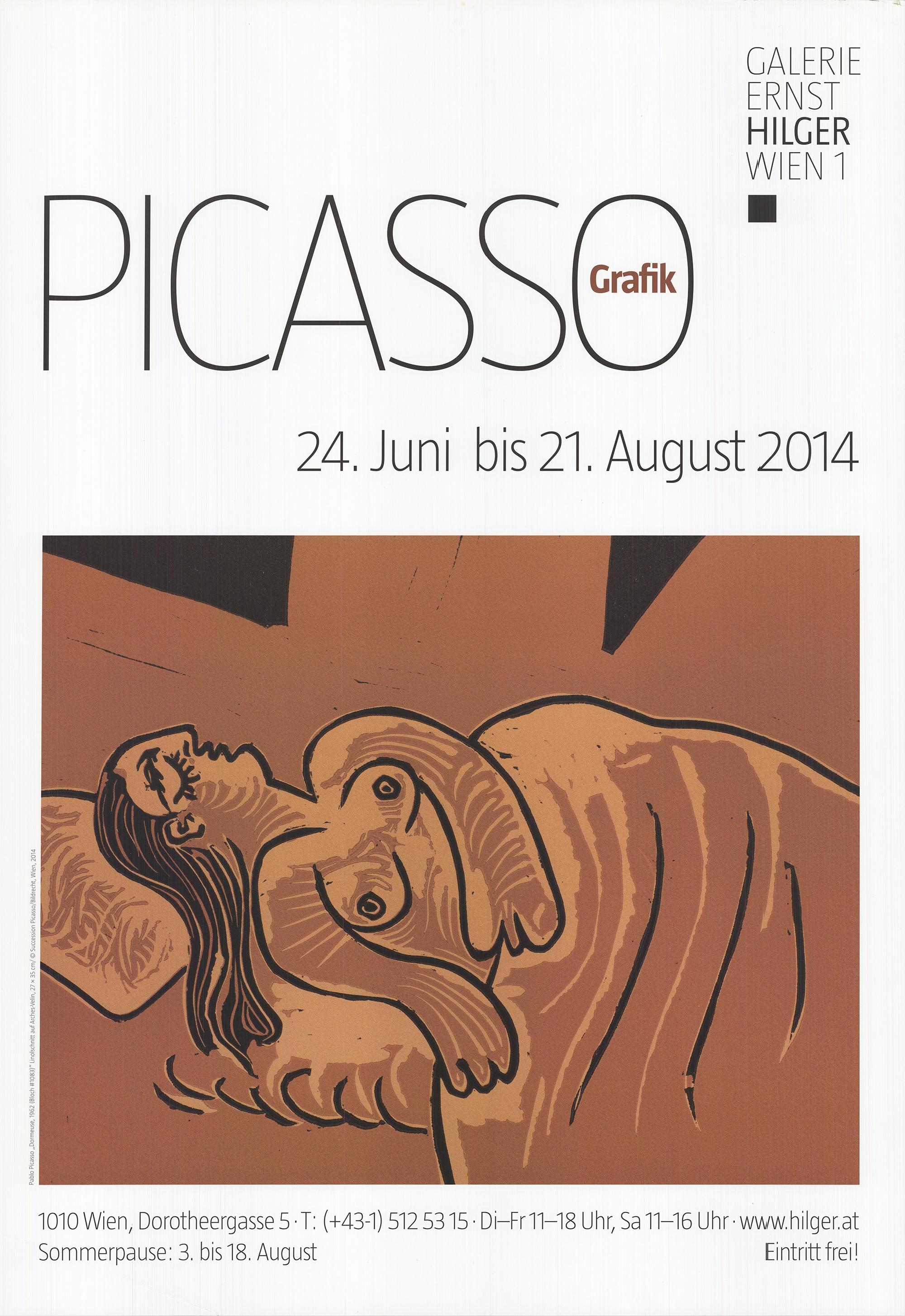 PABLO PICASSO Dormeuse 33" x 23.5" Offset Lithograph 2014 Modernism Brown, Black - Print by (after) Pablo Picasso
