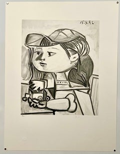 Pablo Picasso Estate Hand Signed Cubist Lithograph Abstract Girl Portrait Tete