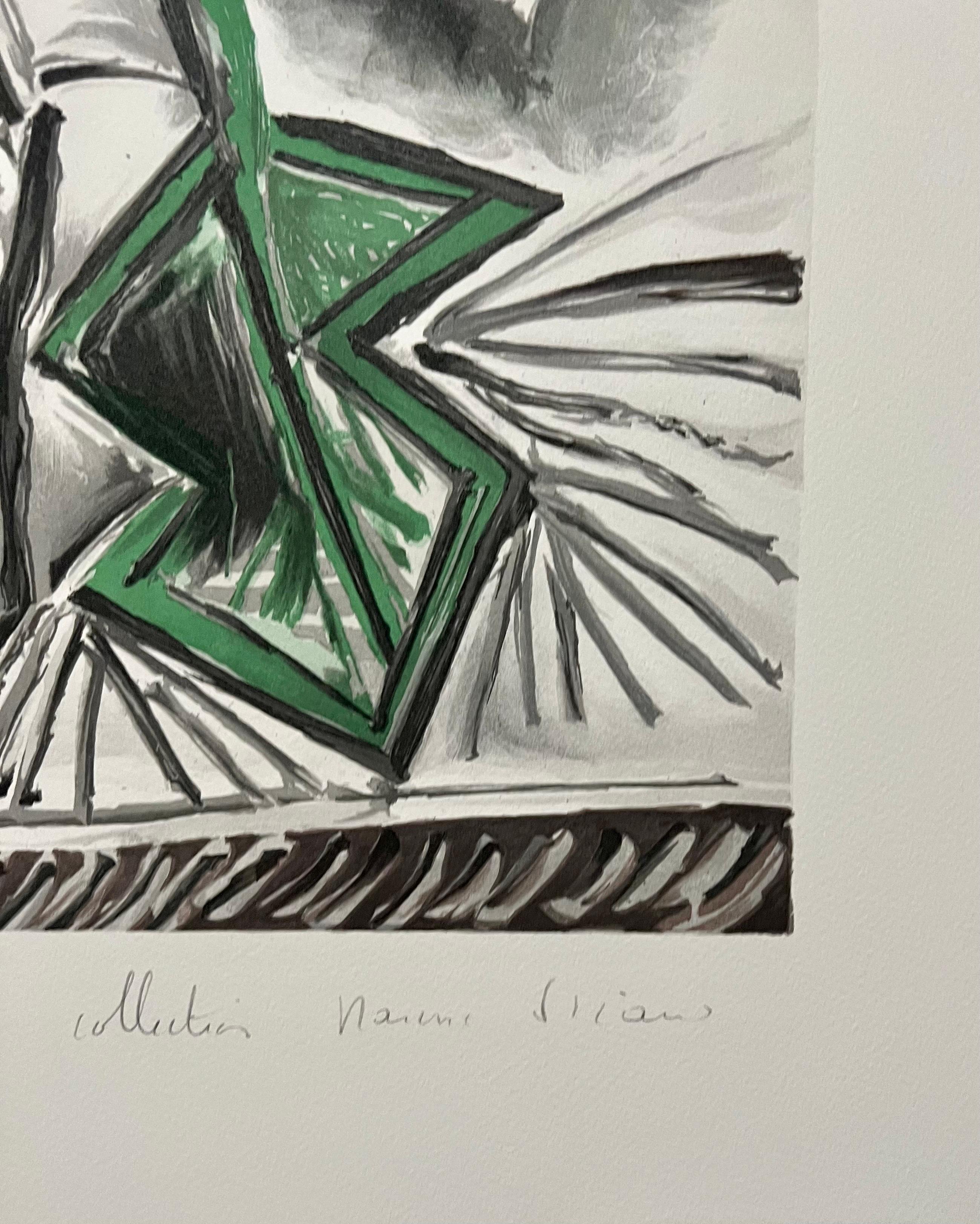 Lithographie cubiste signée à la main - Bouquet de fleurs abstraites - Pablo Picasso en vente 1