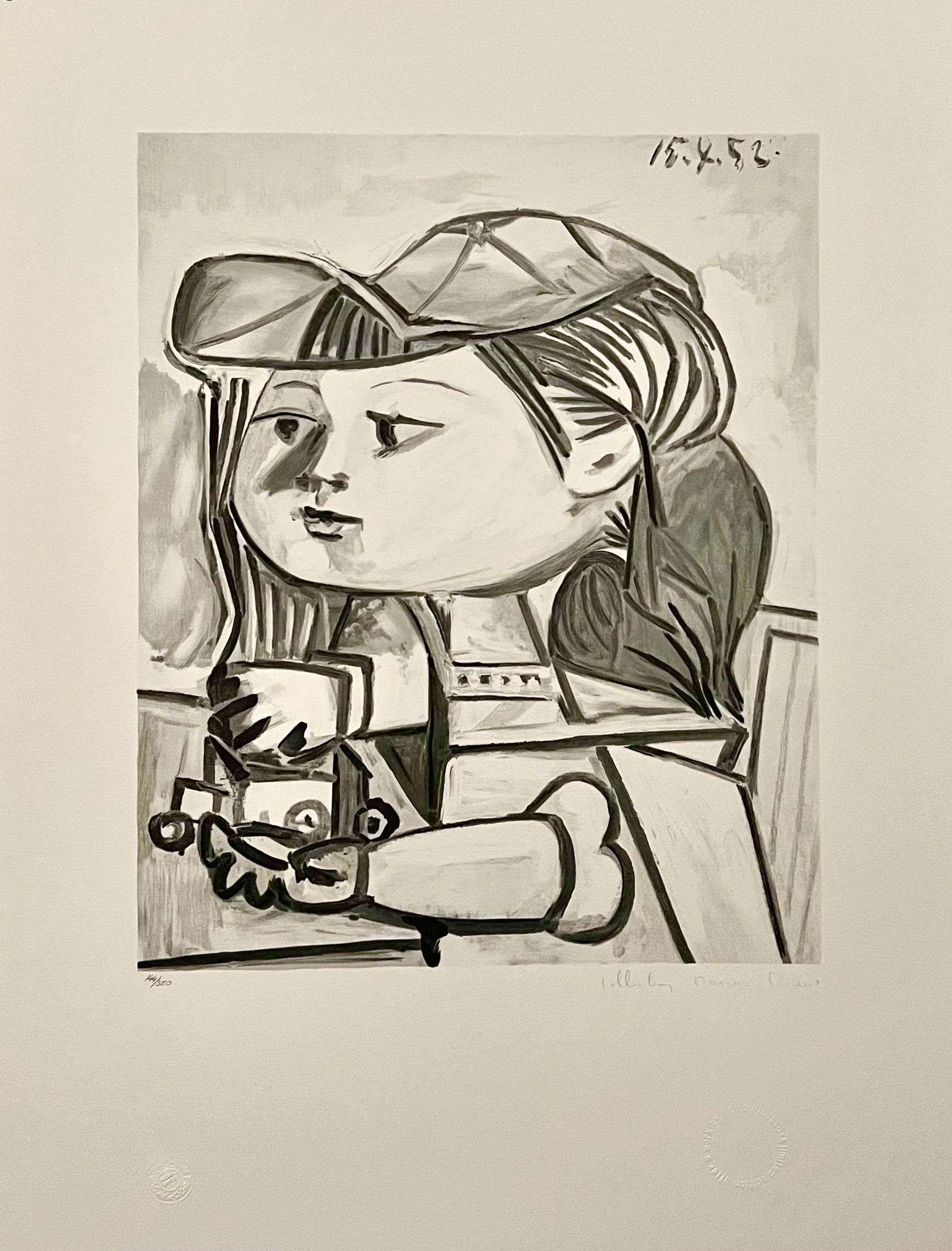 Pablo Picasso Estate Hand Signed Cubist Lithograph Abstract Girl Portrait Tete