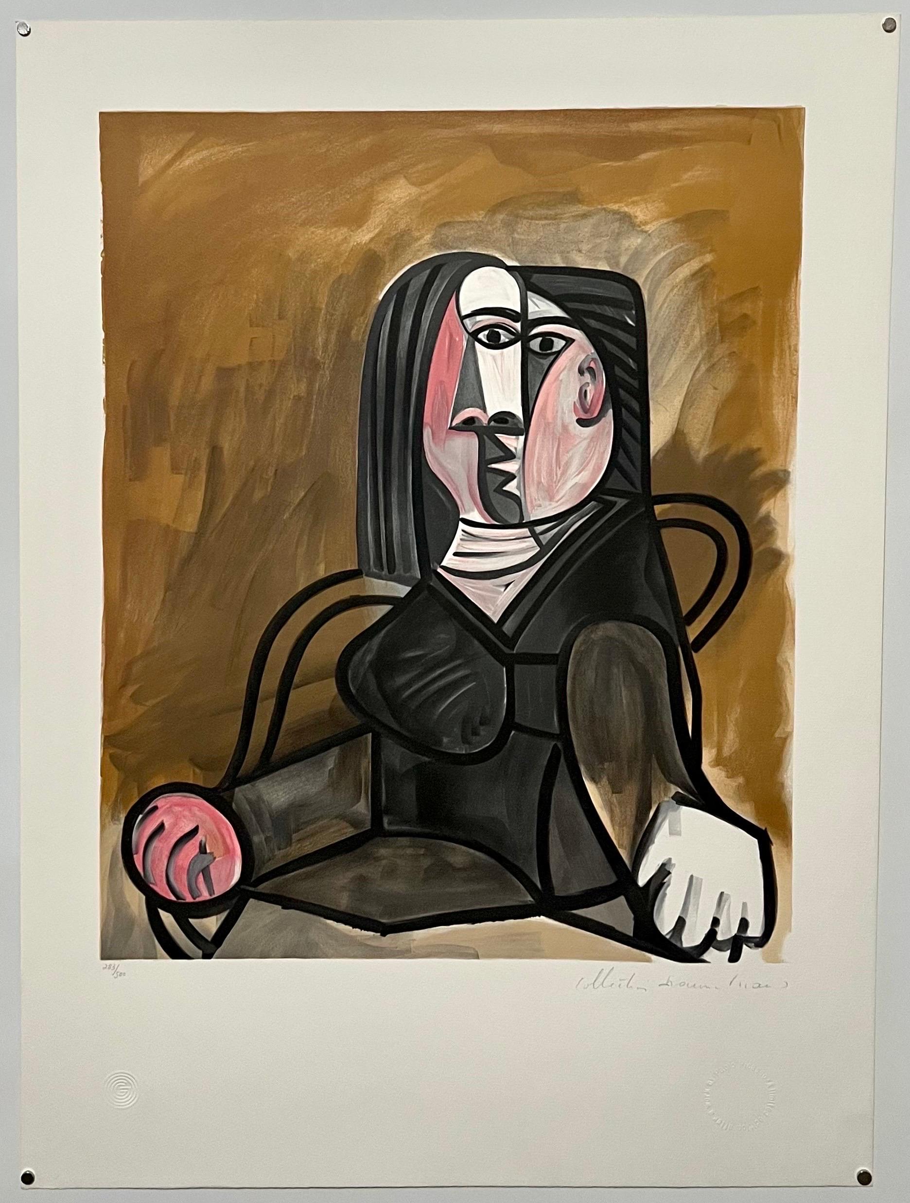 Pablo Picasso Estate Lithographie cubiste signée de la main Abstract Woman Portrait Tete en vente 2