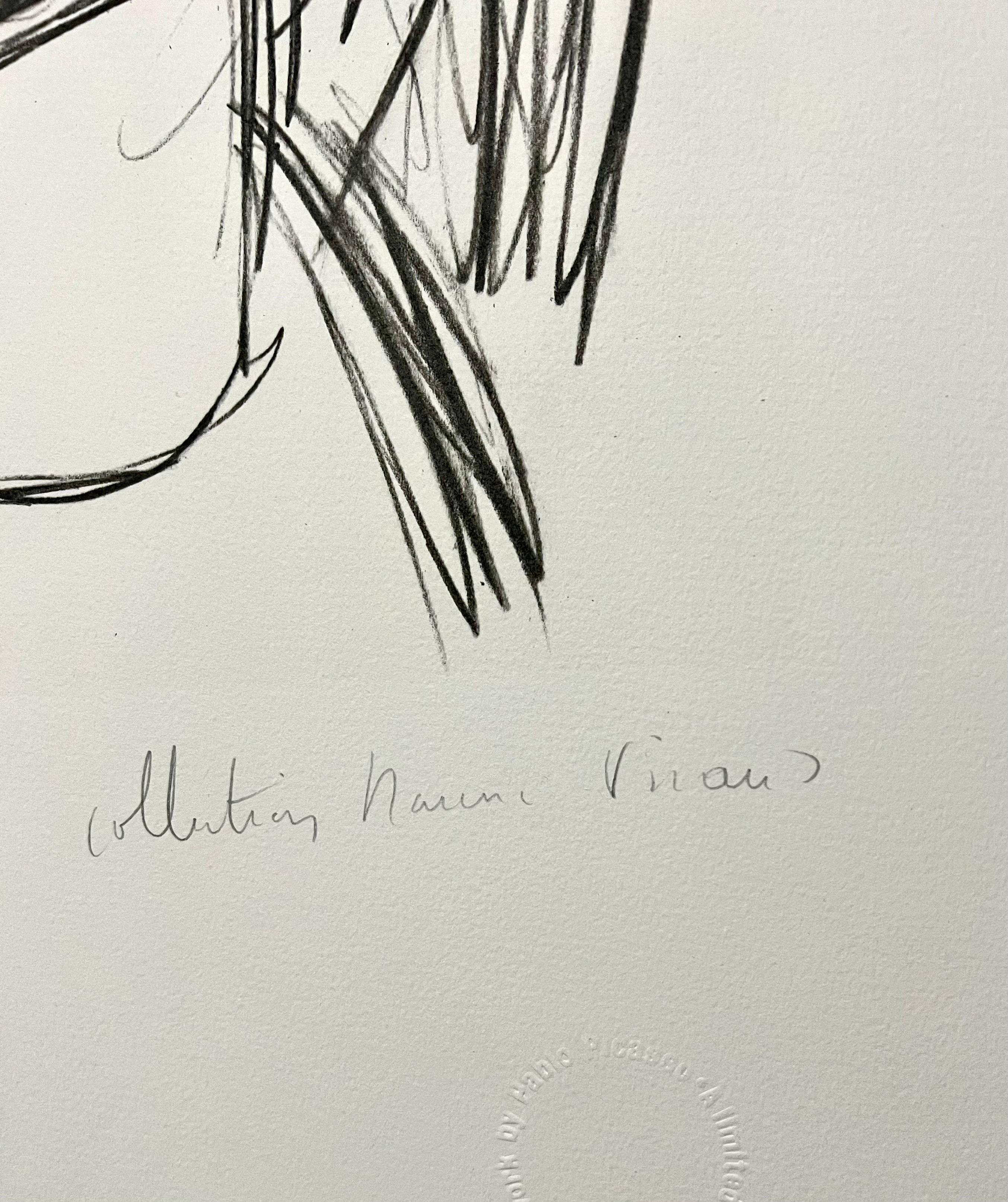 Pablo Picasso Nachlass Hand signierte kubistische Lithographie Profile Junge Frau Porträt (Moderne), Print, von (after) Pablo Picasso