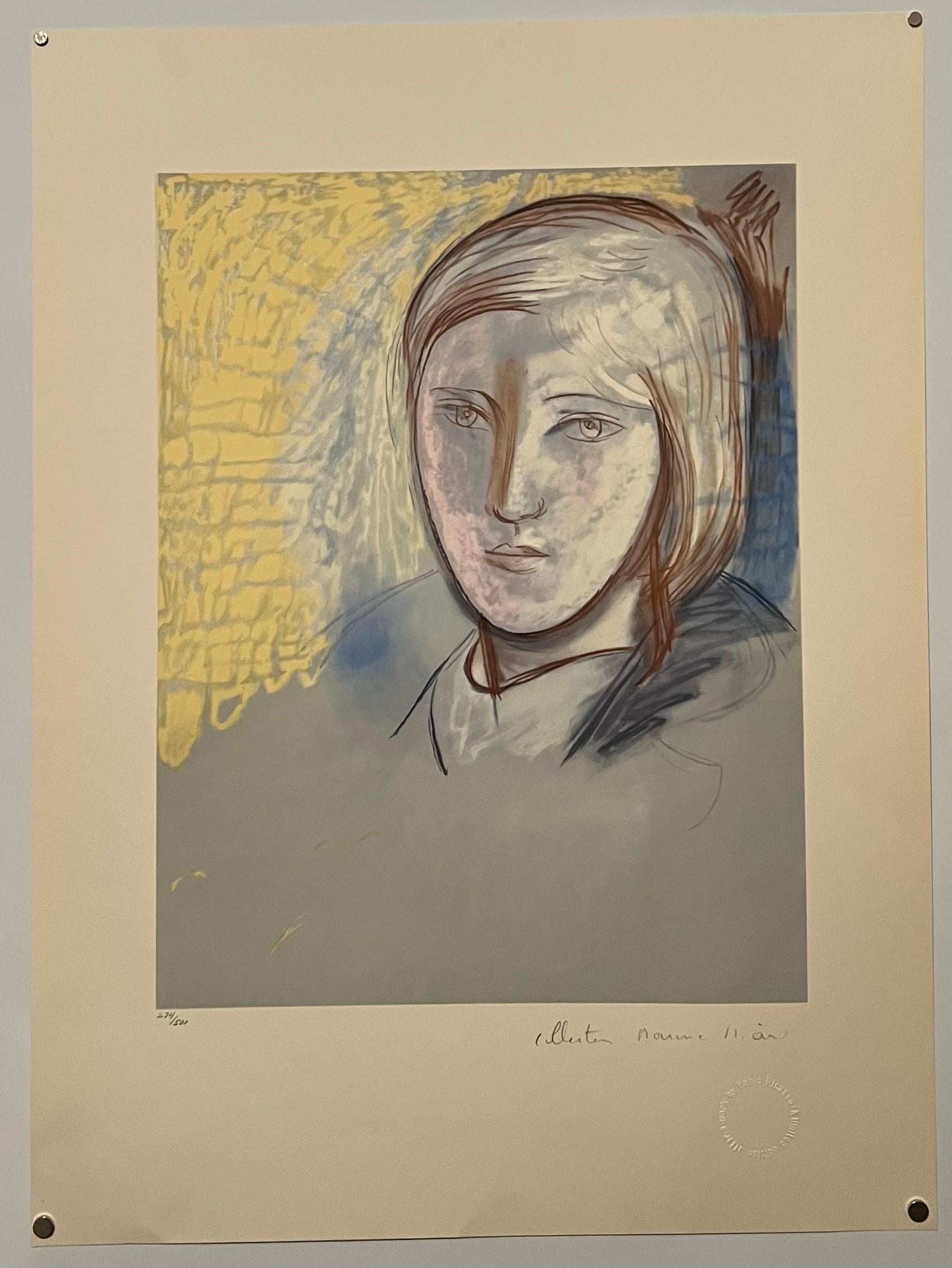 Pablo Picasso Estate Hand Signed Fauvist Lithograph Woman Portrait Marie Therese - Modern Print by (after) Pablo Picasso