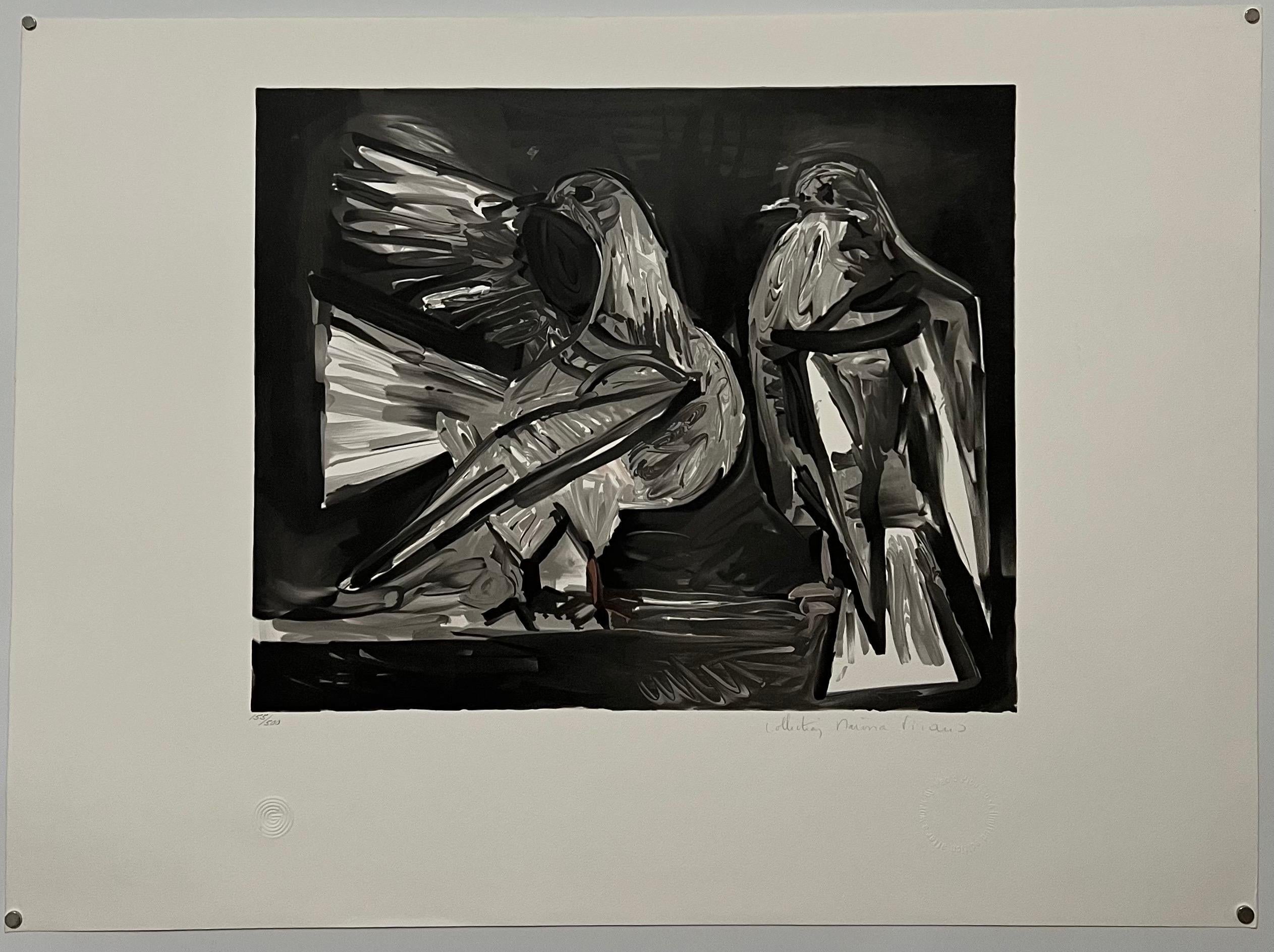 Lithographie expressionniste française signée à la main « Des Pigeons » par Pablo Picasso  en vente 2