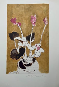 Pablo Picasso Estate Hand Signed French Fauvist Lithograph Les Cyclamens Flowers