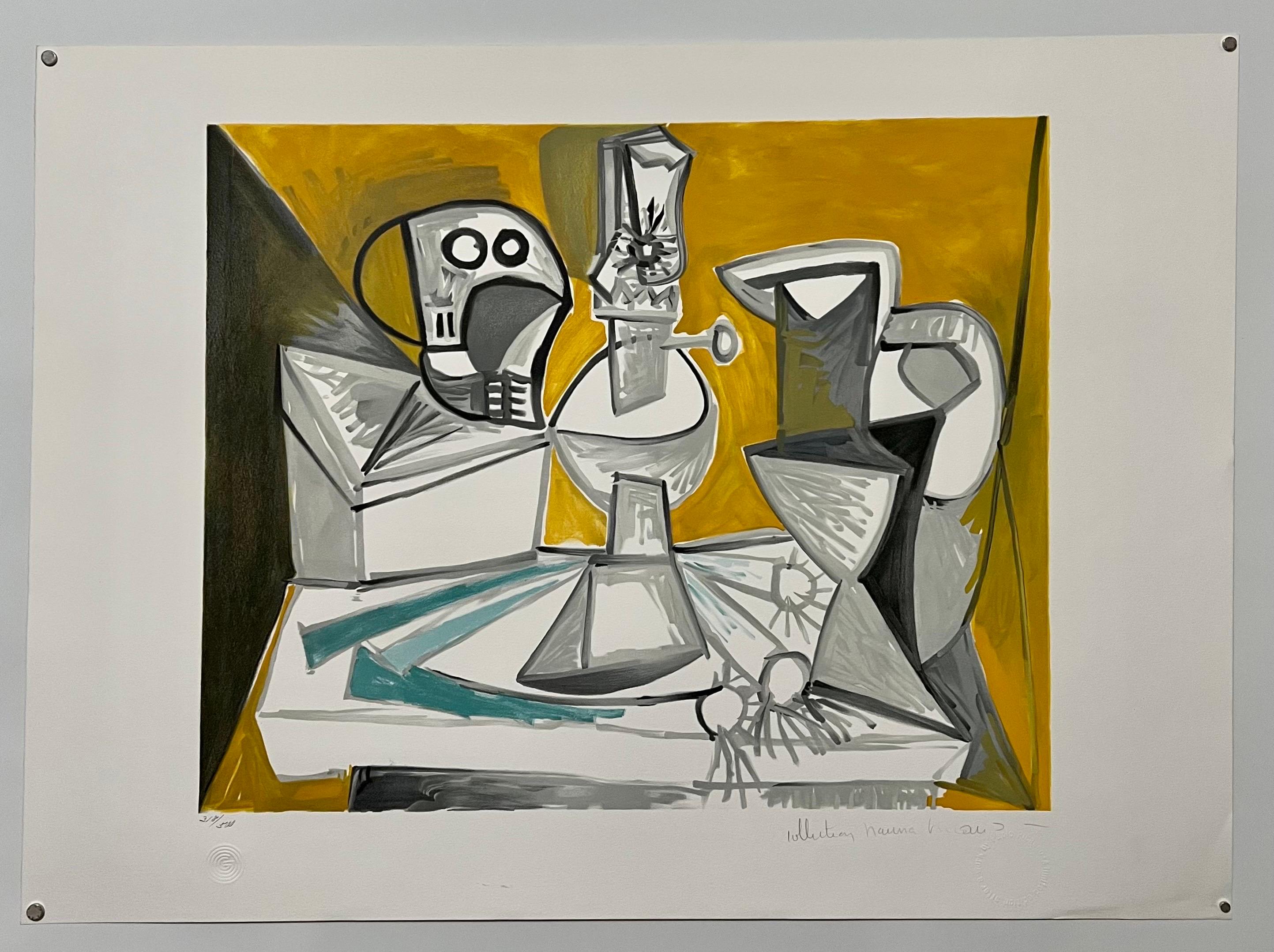 Pablo Picasso Estate Hand Signed Lithograph Abstract Cubist Composition  - Print by (after) Pablo Picasso