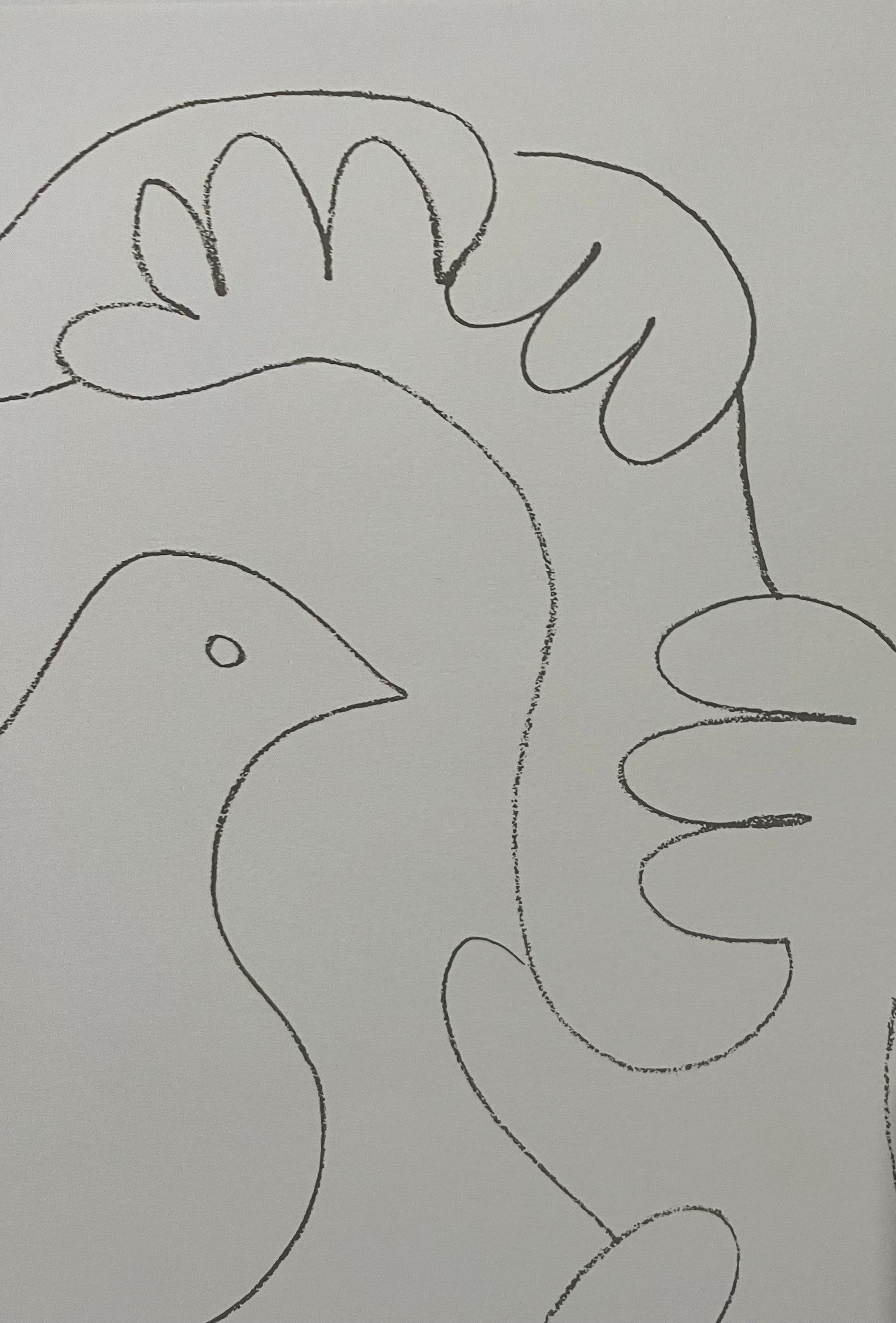 Pablo Picasso Estate Litografía Firmada a Mano Grabado Fauvista Paloma de la Paz 1
