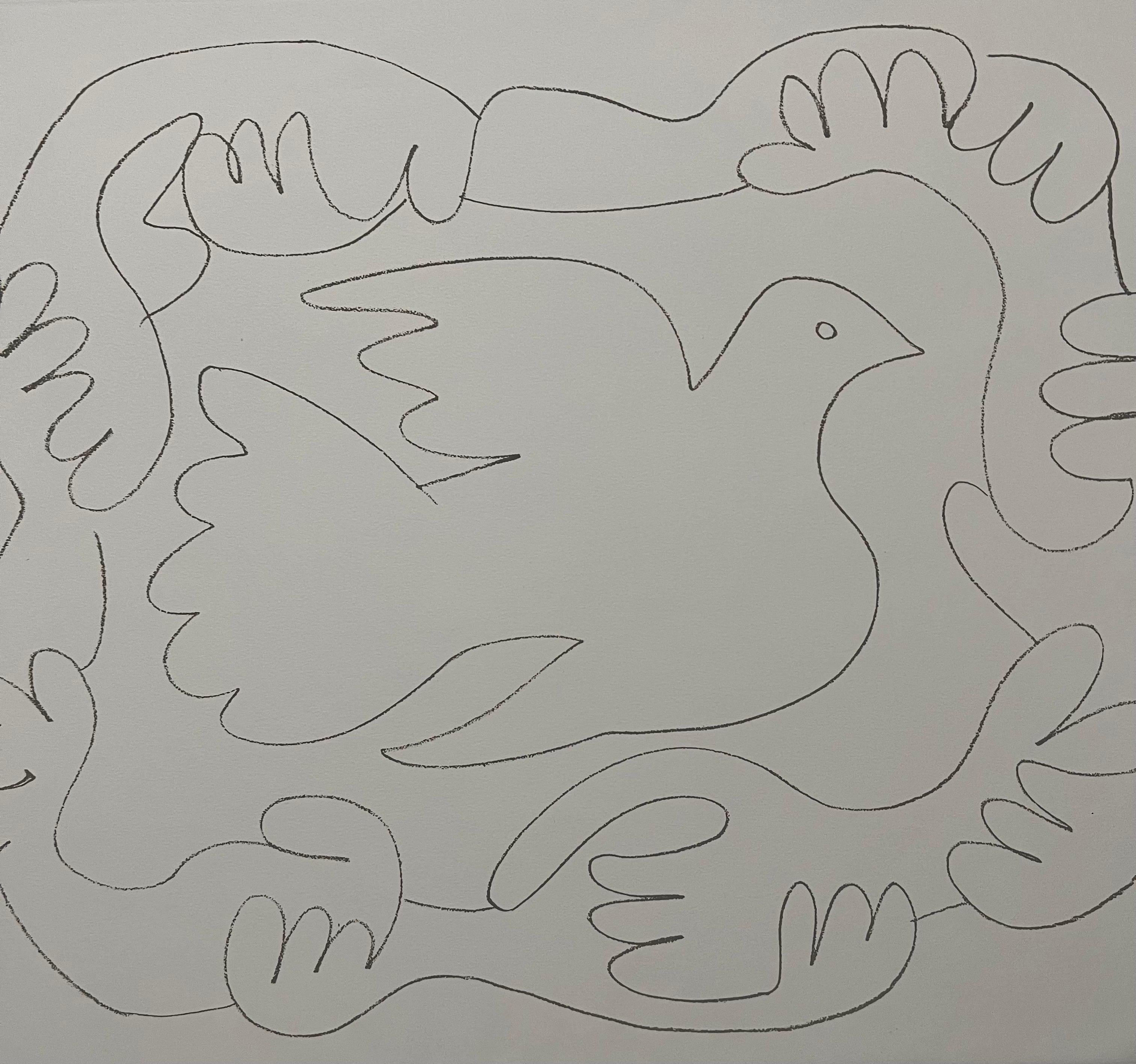 Pablo Picasso Estate Litografía Firmada a Mano Grabado Fauvista Paloma de la Paz 4