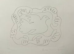 Pablo Picasso Estate Litografia firmata a mano Incisione Fauvista Colomba della Pace