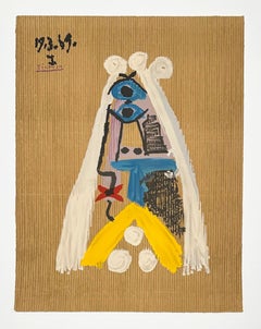 Pablo Picasso Lithograph Print, Cubist Style, 1969, Portraits Imaginaires