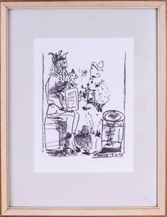 Pablo Picasso Lithograph with Provenance 'Les Bouffons et singe'