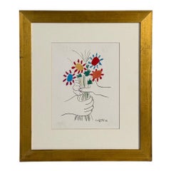 Pablo Picasso, Modern, Framed Lithograph, Paper, Gilt Frame, 1958