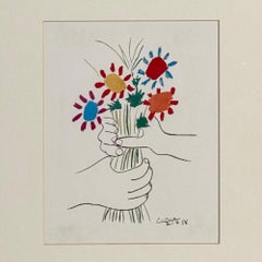 Pablo Picasso, Modern, Framed Lithograph, Paper, Gilt Frame, 1958