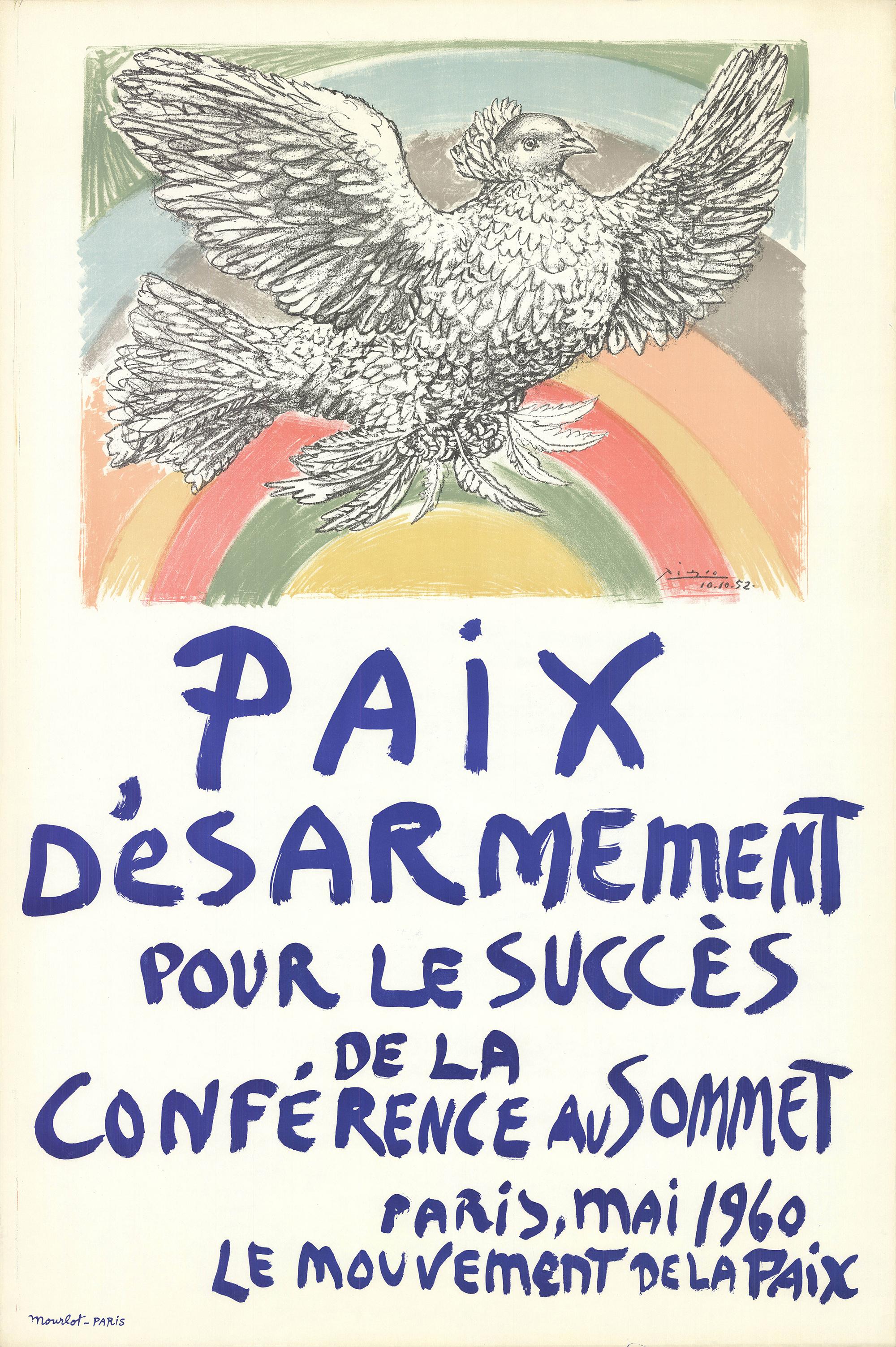 Pablo Picasso Paix Disarmement-Peace- 1960- ORIGINAL LITHOGRAPH - Print by (after) Pablo Picasso