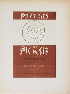 Pablo Picasso-Poteries de Picasso-12.5" x 9.25"-Lithograph-1959-Cubism-Brown