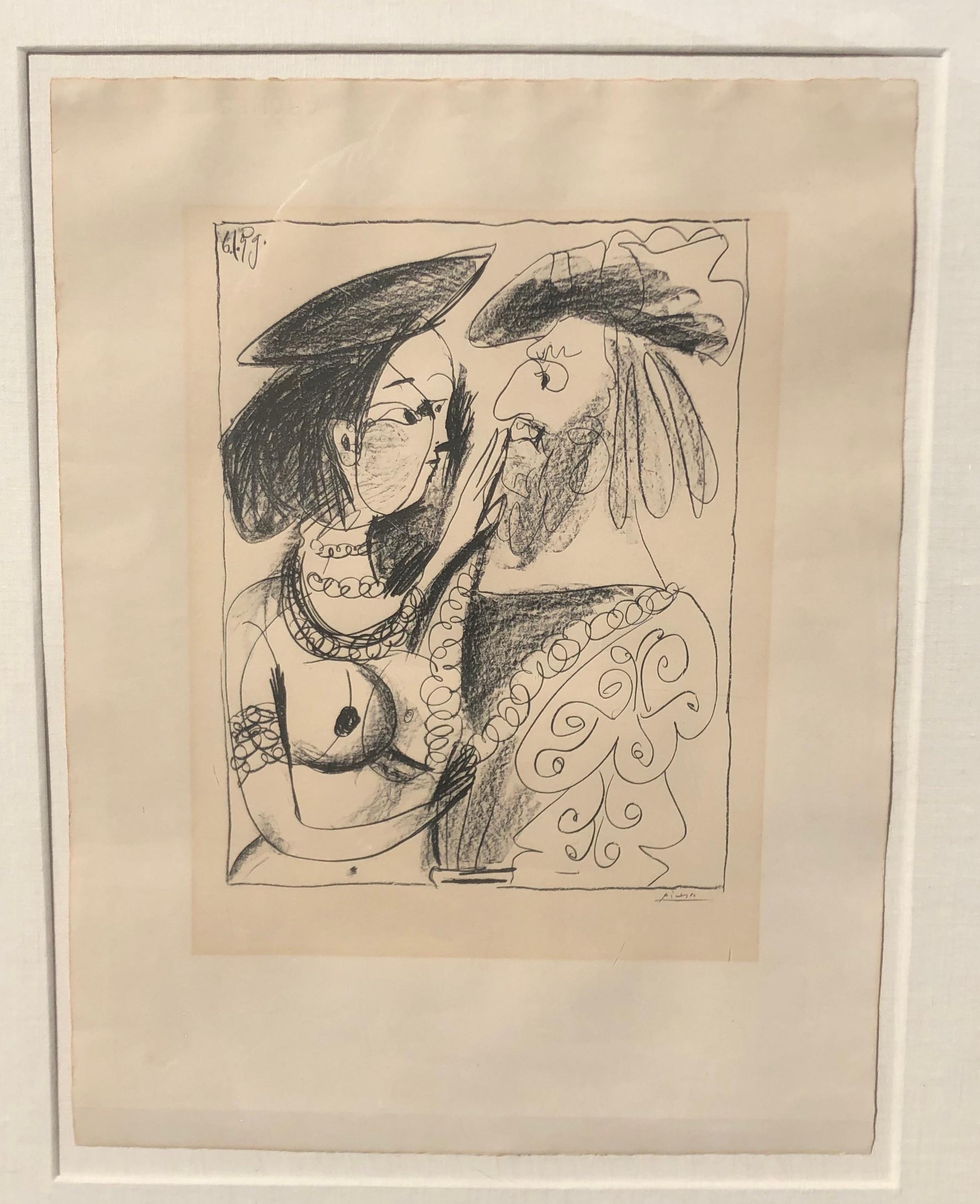 Pablo Picasso Seigneur Et Fille Litho - Print by (after) Pablo Picasso