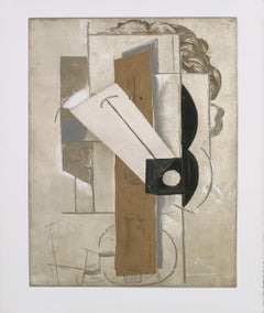 Pablo Picasso-Tete de Jeune Fille a La Colombe-25" x 19"-Lithographie-1956-Kubismus