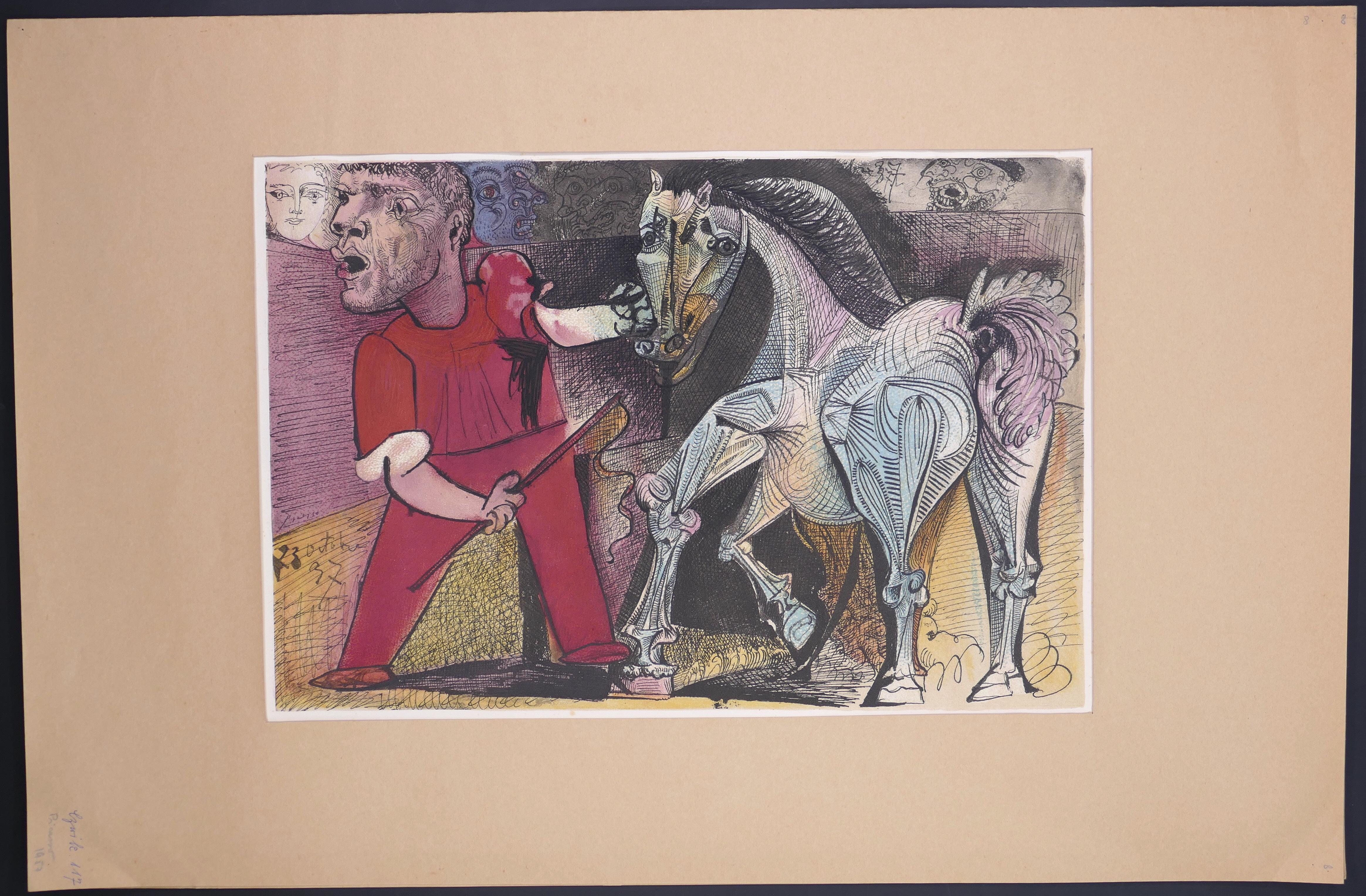 Affiche d'exposition vintage d'après Picasso à Arles, 1957 - Print de (after) Pablo Picasso