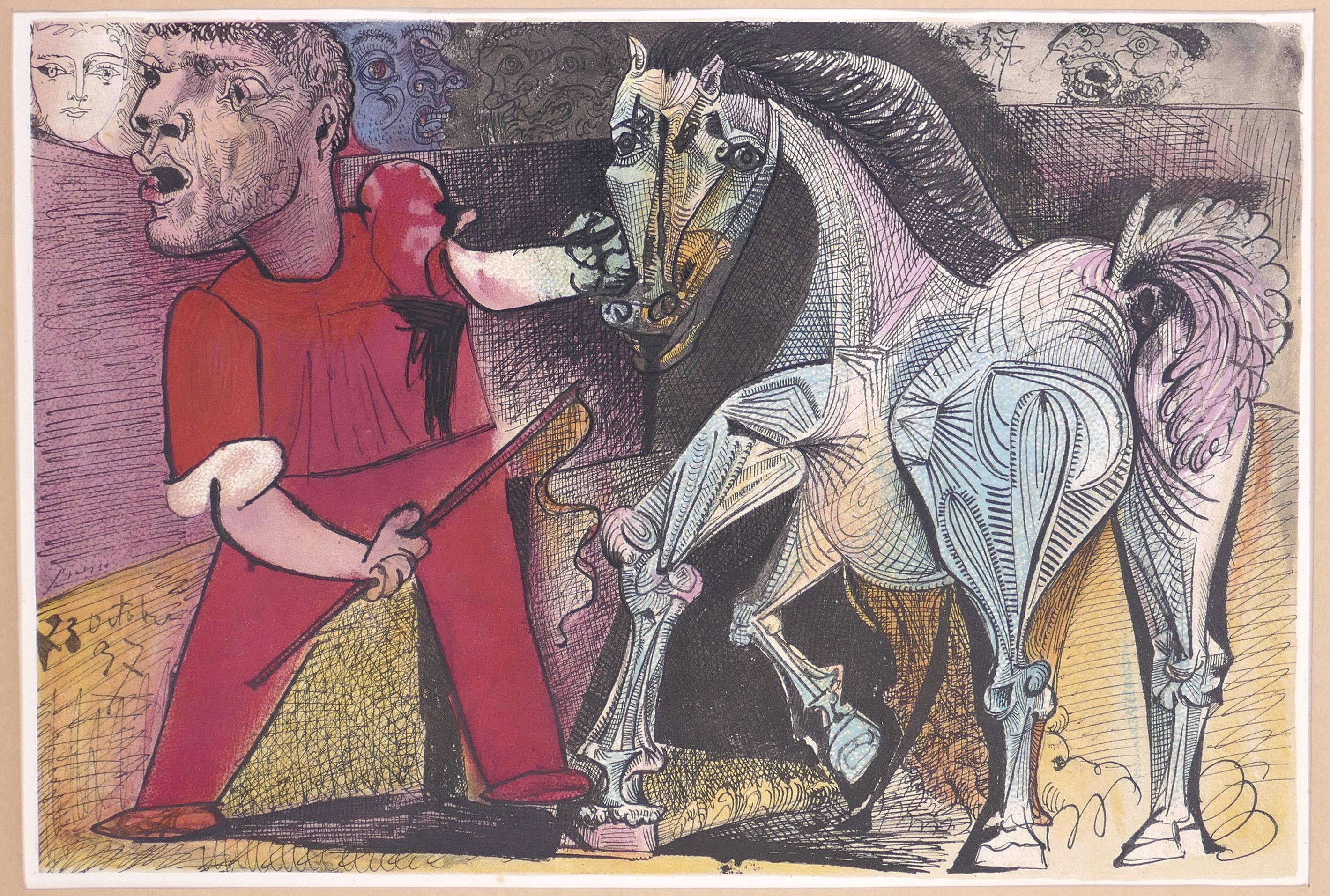 Affiche d'exposition vintage d'après Picasso à Arles, 1957 - Cubisme Print par (after) Pablo Picasso