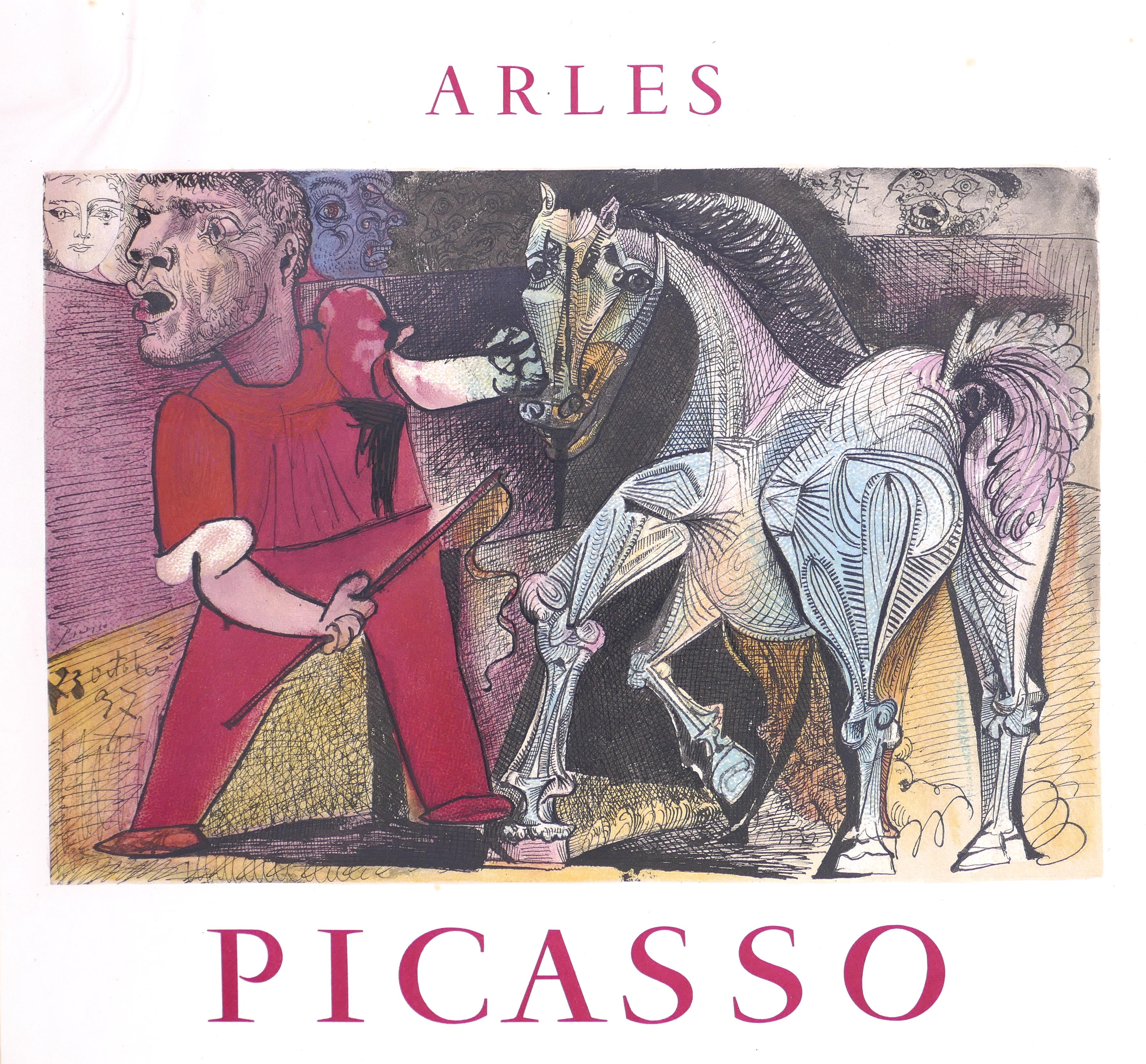 Affiche de l'exposition Picasso à Arles - 1957 est une affiche offset et lithographique vintage pour une exposition d'œuvres du grand artiste et sculpteur espagnol Pablo Picasso (1881-1973).

Édition limitée à 1000 exemplaires. Imprimé par Mourlot,