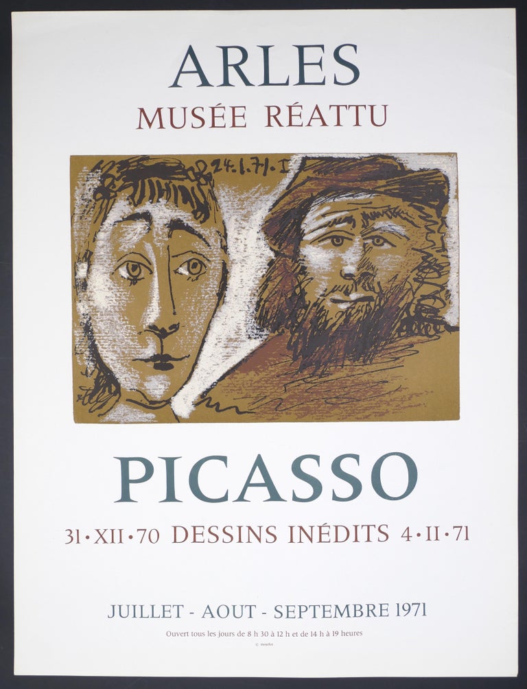 (after) Pablo Picasso Figurative Print - Picasso Vintage Exhibition Poster in Arles - 1971