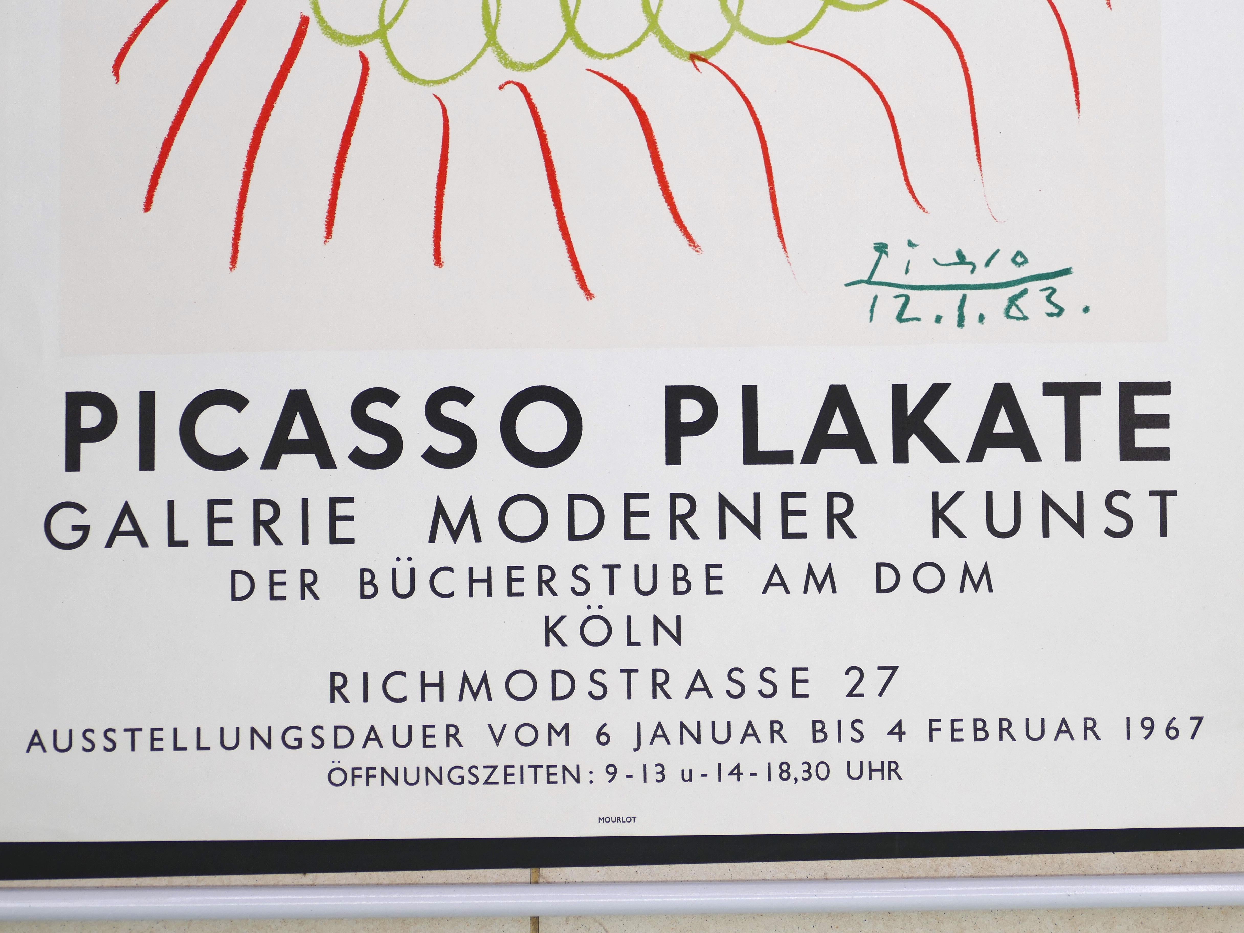 Picasso Vintage Poster Galerie Moderner Kunst der Bücherstube, Köln - 1967 - Print by (after) Pablo Picasso