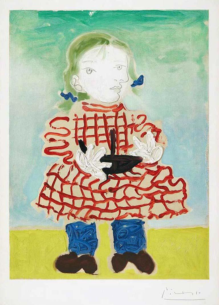 (after) Pablo Picasso Figurative Print - Portrait d'une fille (Maya), 1965