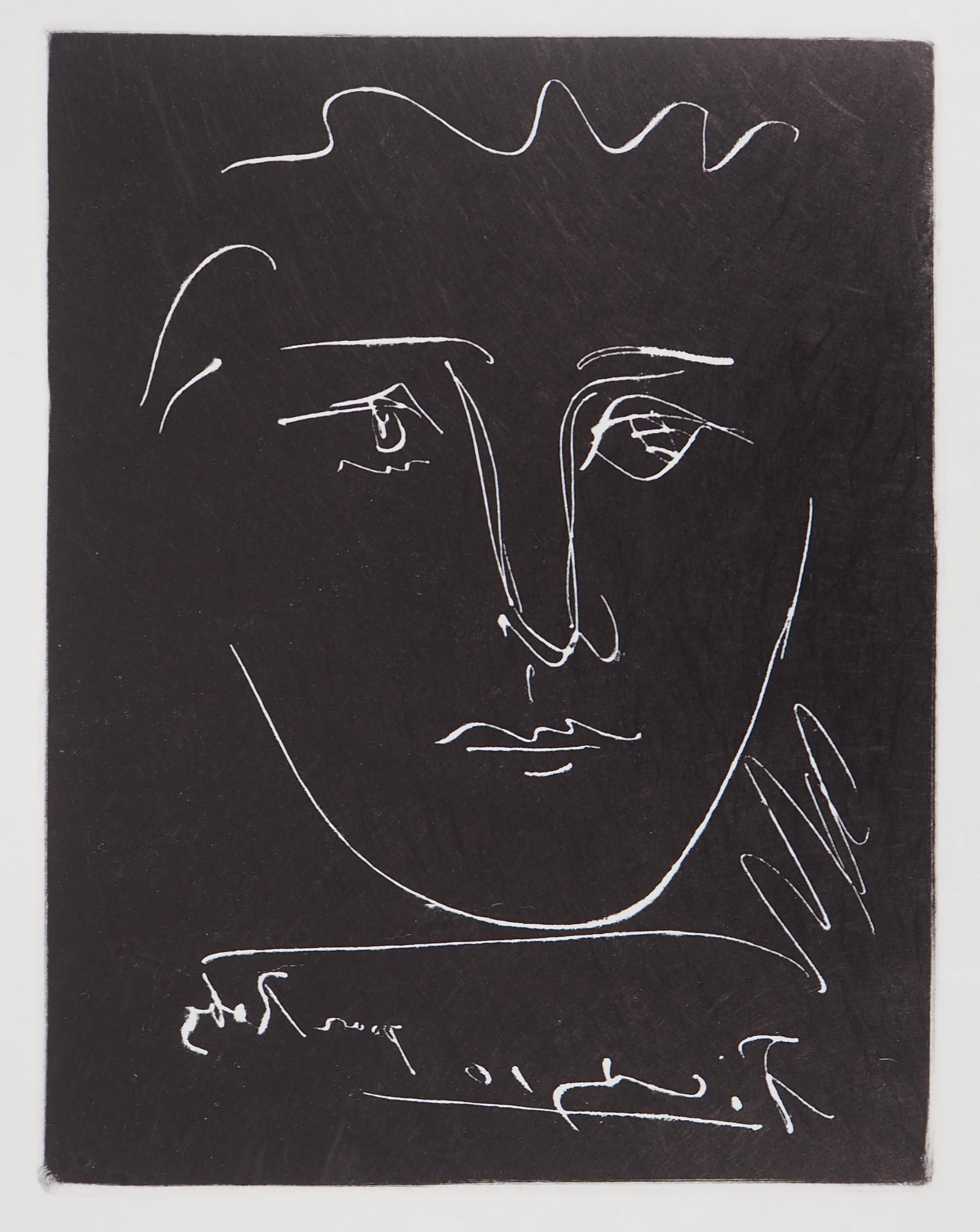 Portrait of Roby - Etching, Black printed edition (Bloch #680) - Modern Print by Pablo Picasso