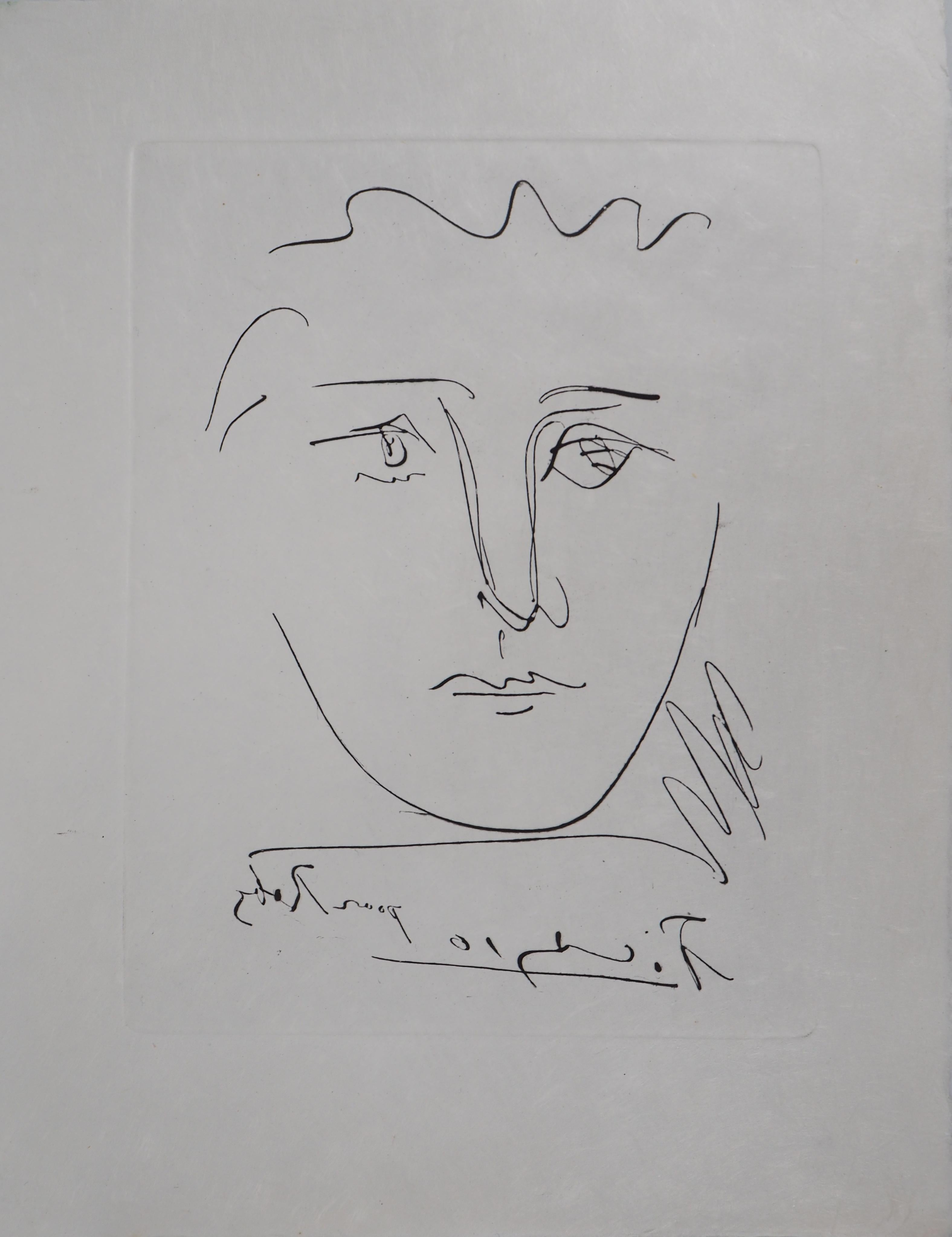 (after) Pablo Picasso Portrait Print - Portrait of Roby - Etching (Bloch #680)