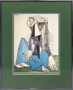 "Portrait of Sylvette David" Framed Lithograph After Pablo Picasso 