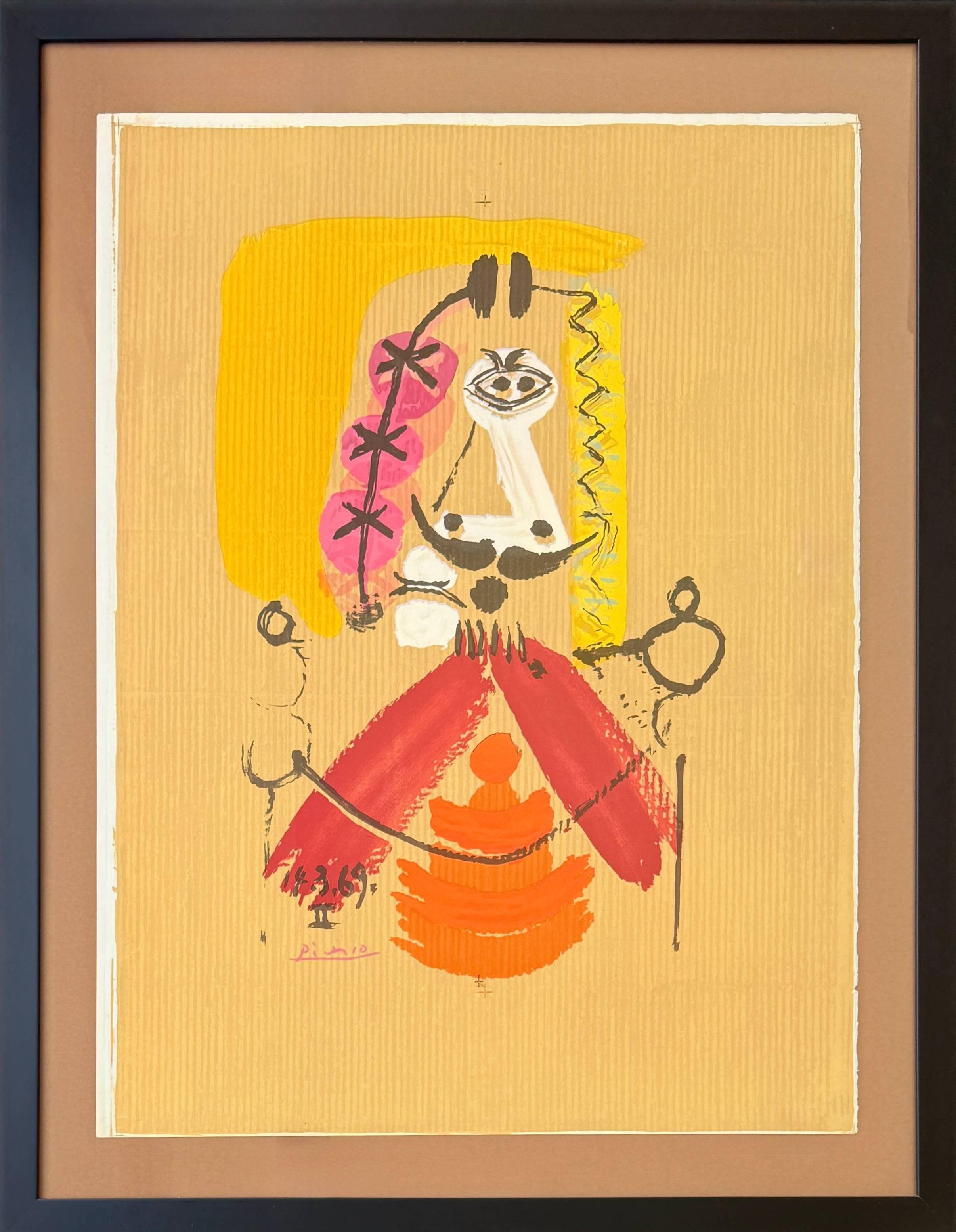 Portraits Imaginaires, Lithograph, Modern Style, 1969, Framed