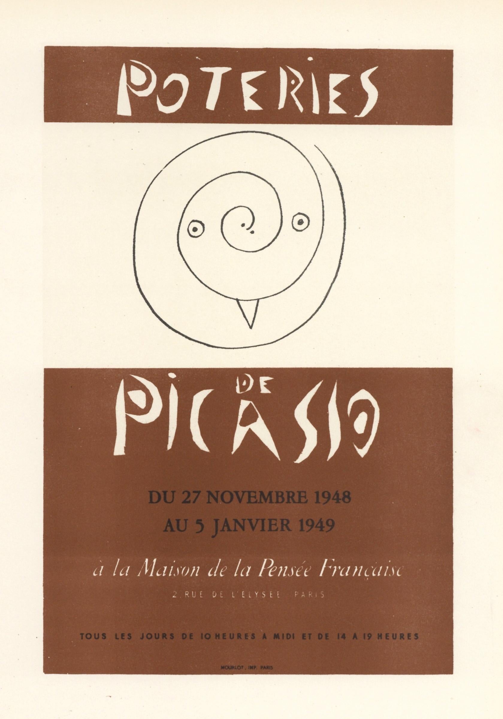 Affiche de lithographie "Poteries de Picasso" - Print de (after) Pablo Picasso