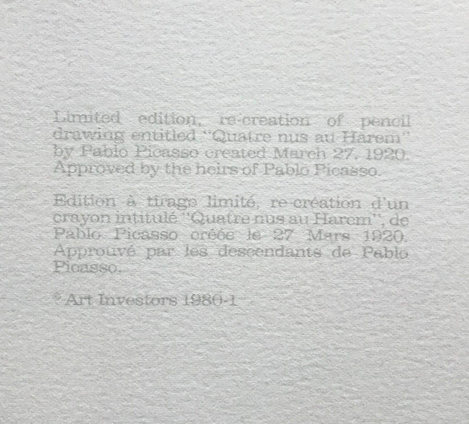 VIER NÜSSE IM HAREM (Kubismus), Print, von (after) Pablo Picasso
