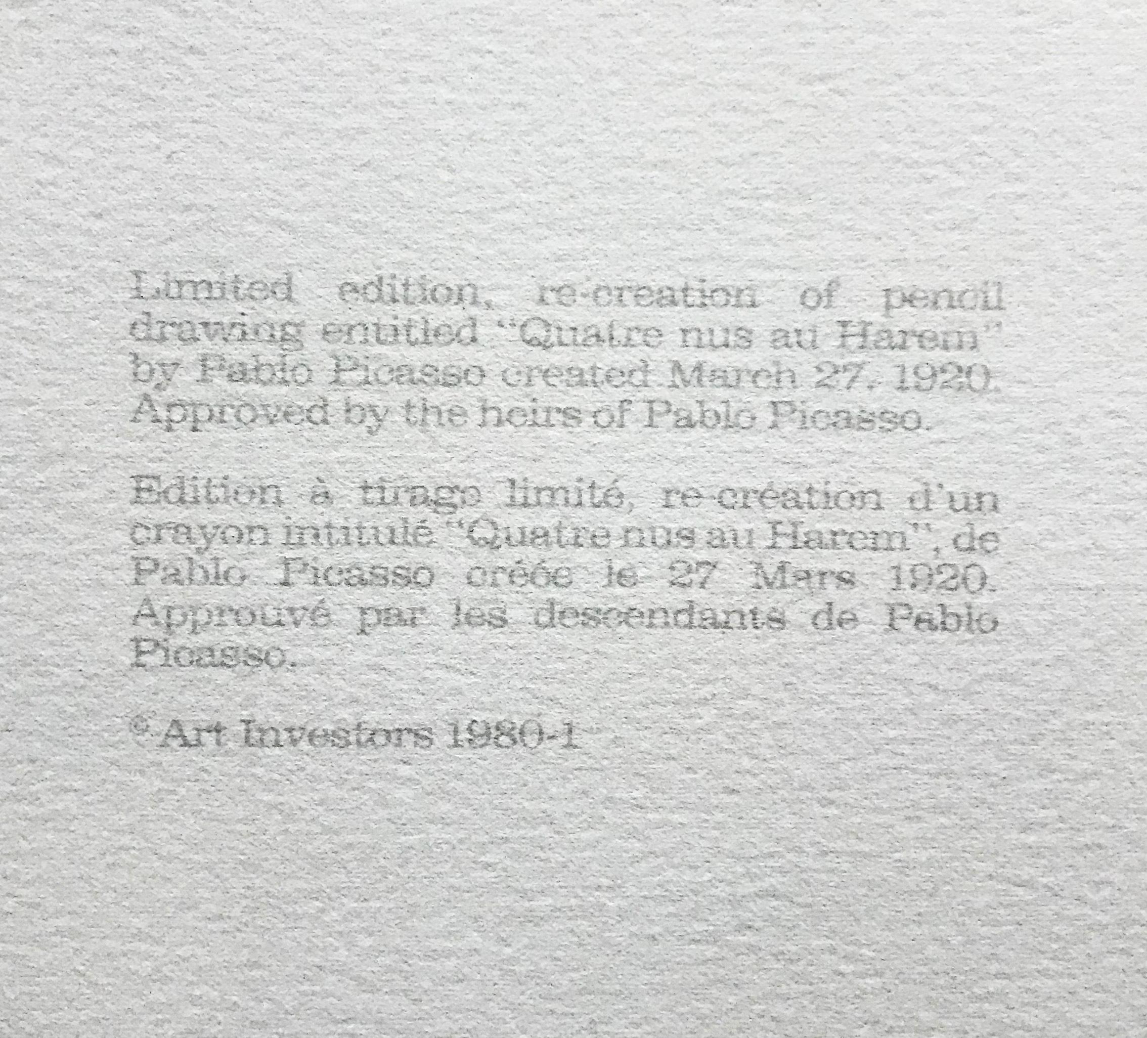 QUATRE NUS AU HAREM (Kubismus), Print, von (after) Pablo Picasso