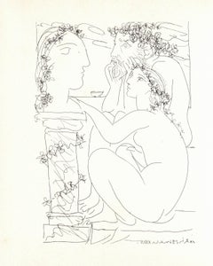 Sculptor and Seated Model Before Sculptured Head
