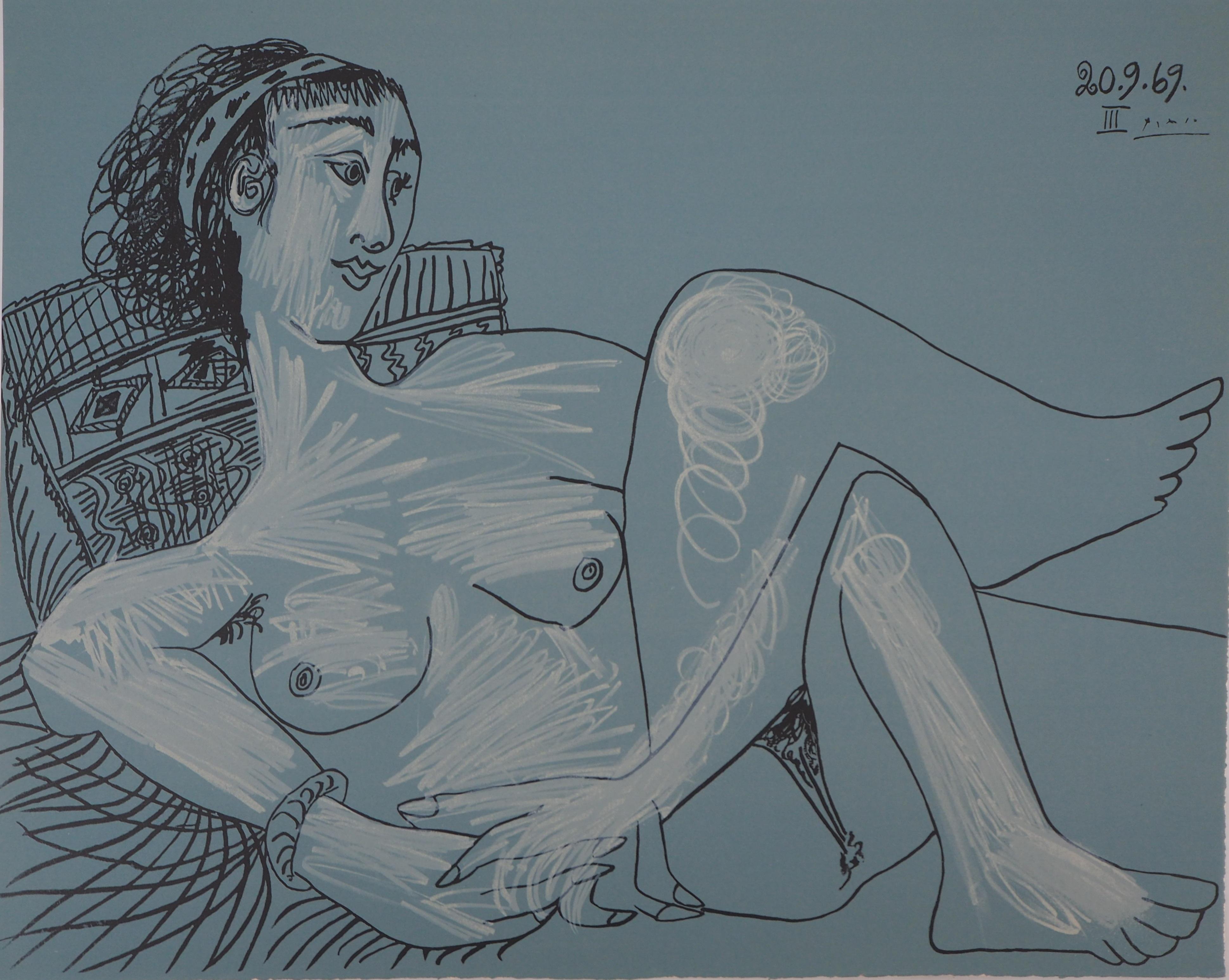 (after) Pablo Picasso Figurative Print - Seated Nude - Lithograph (Mourlot 1971)