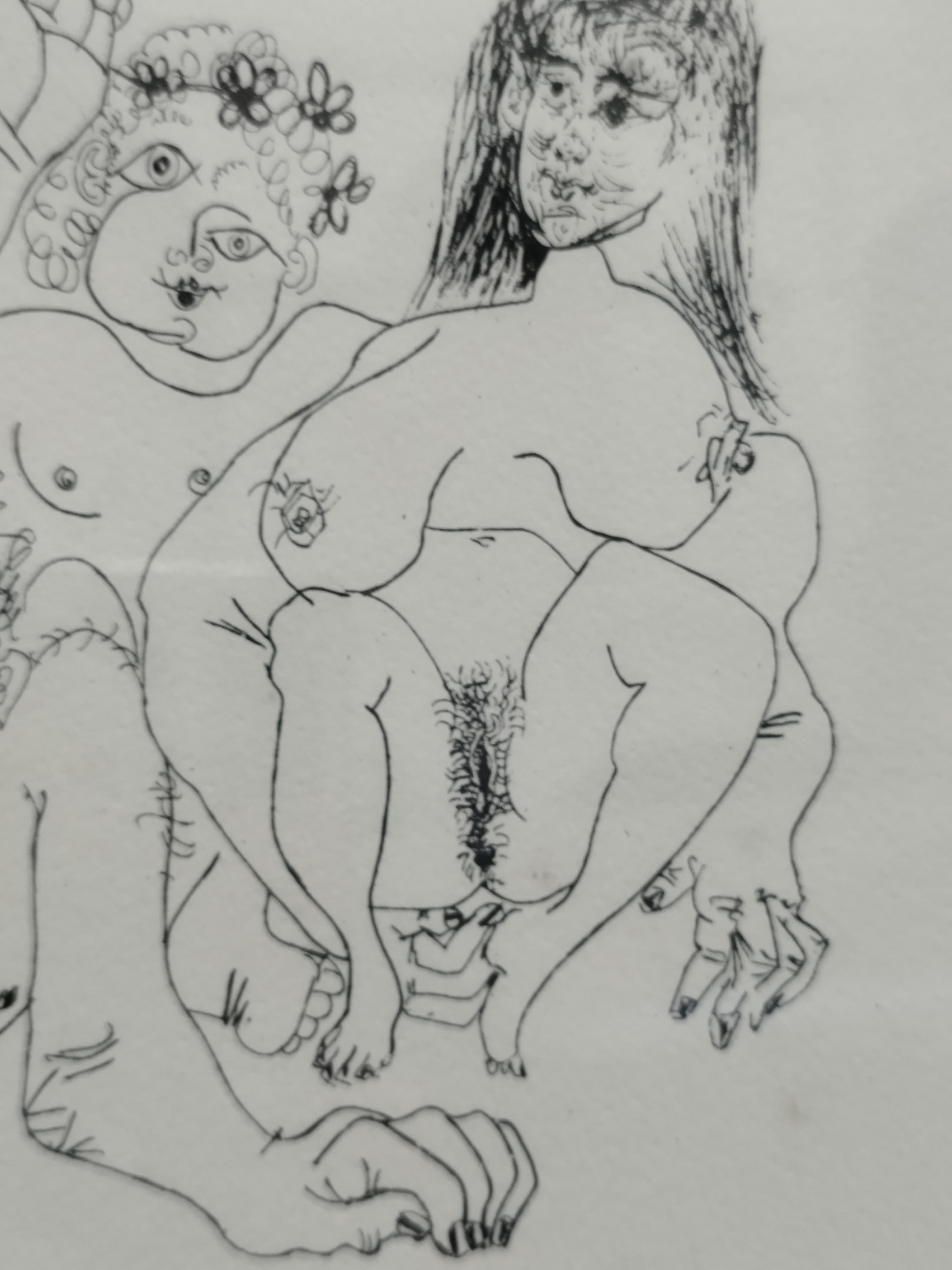 PABLO PICASSO EROTIC SERIES - Druck auf Papier mit Rahmen, modern – Print von (after) Pablo Picasso