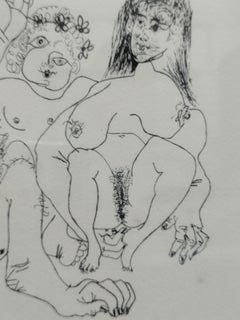PABLO PICASSO EROTIC SERIES - Print on paper with frame, modern