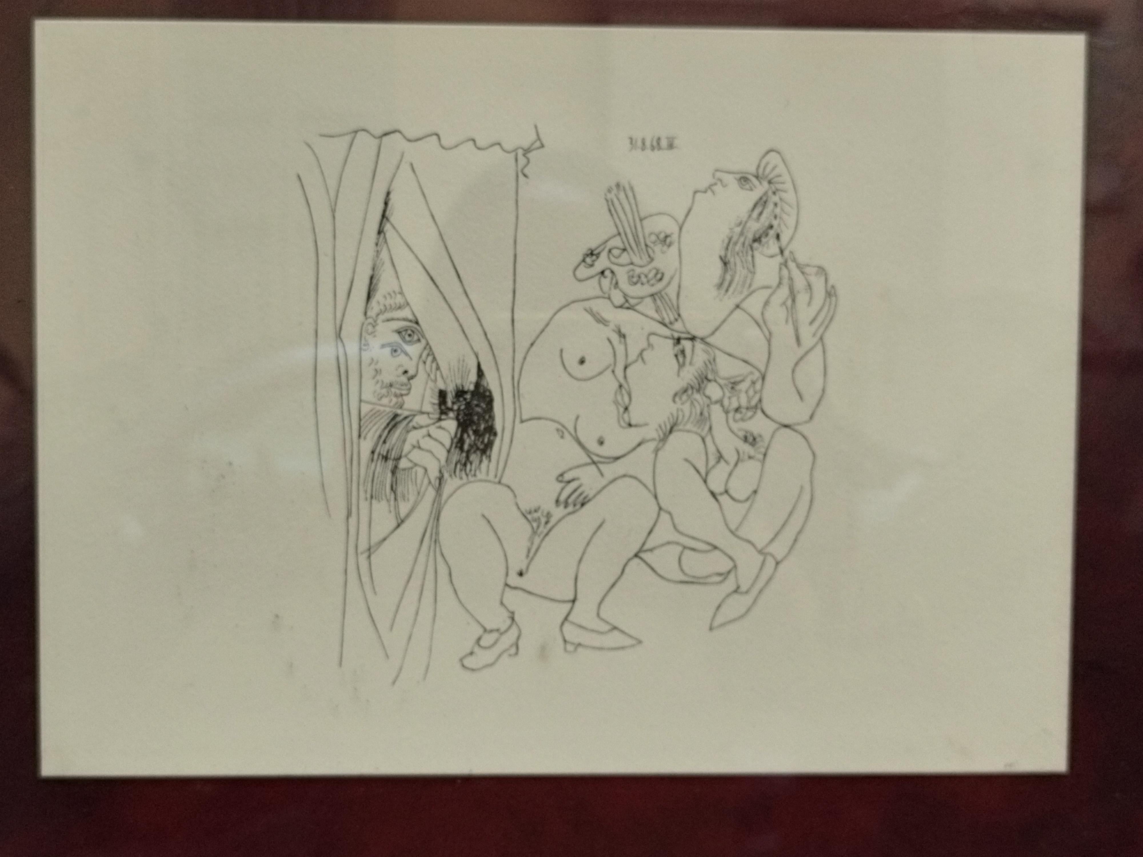 PABLO PICASSO EROTIC SERIES - Print on paper with frame, modern For Sale 2