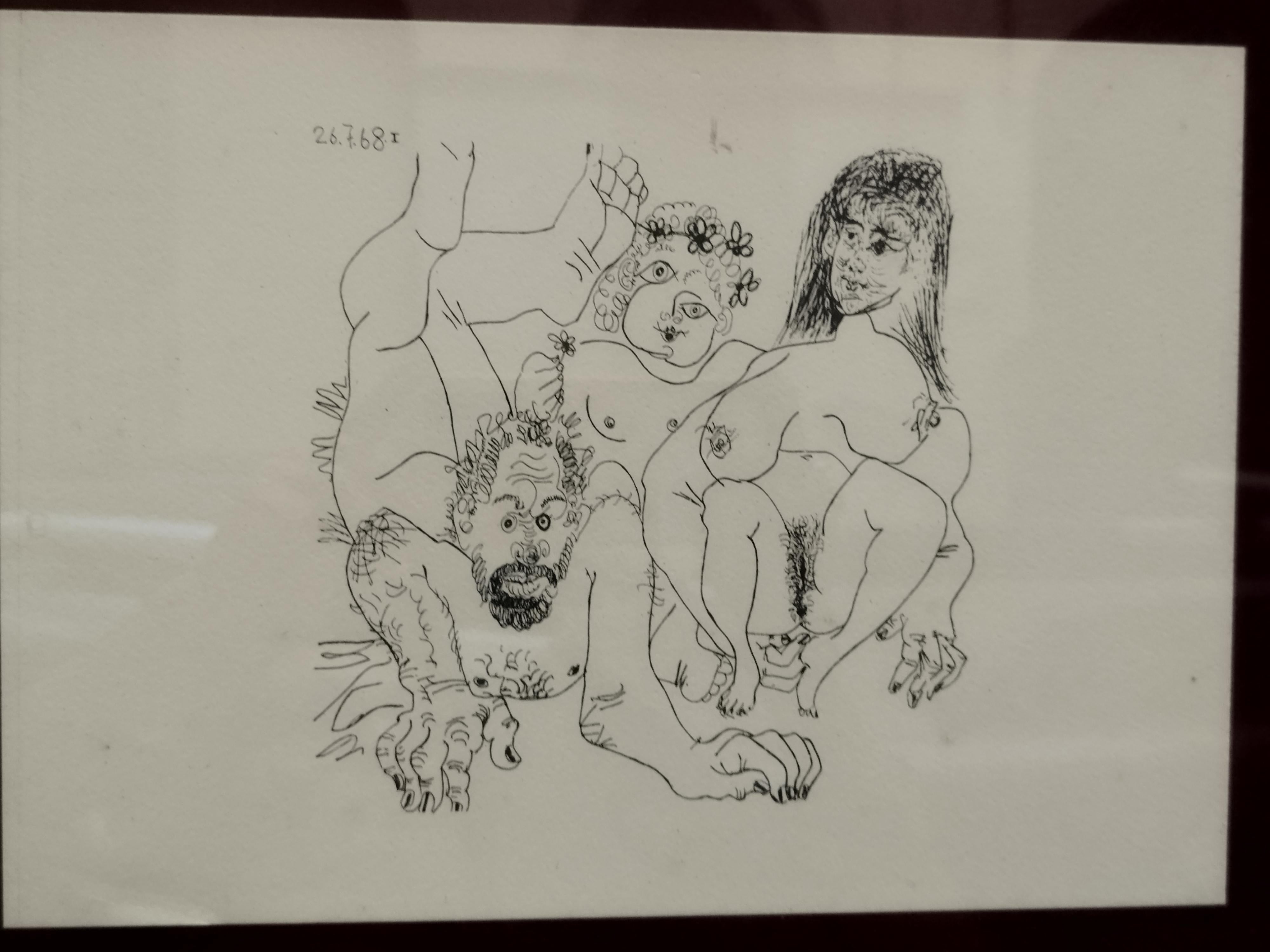 PABLO PICASSO EROTIC SERIES - Druck auf Papier mit Rahmen, modern 1
