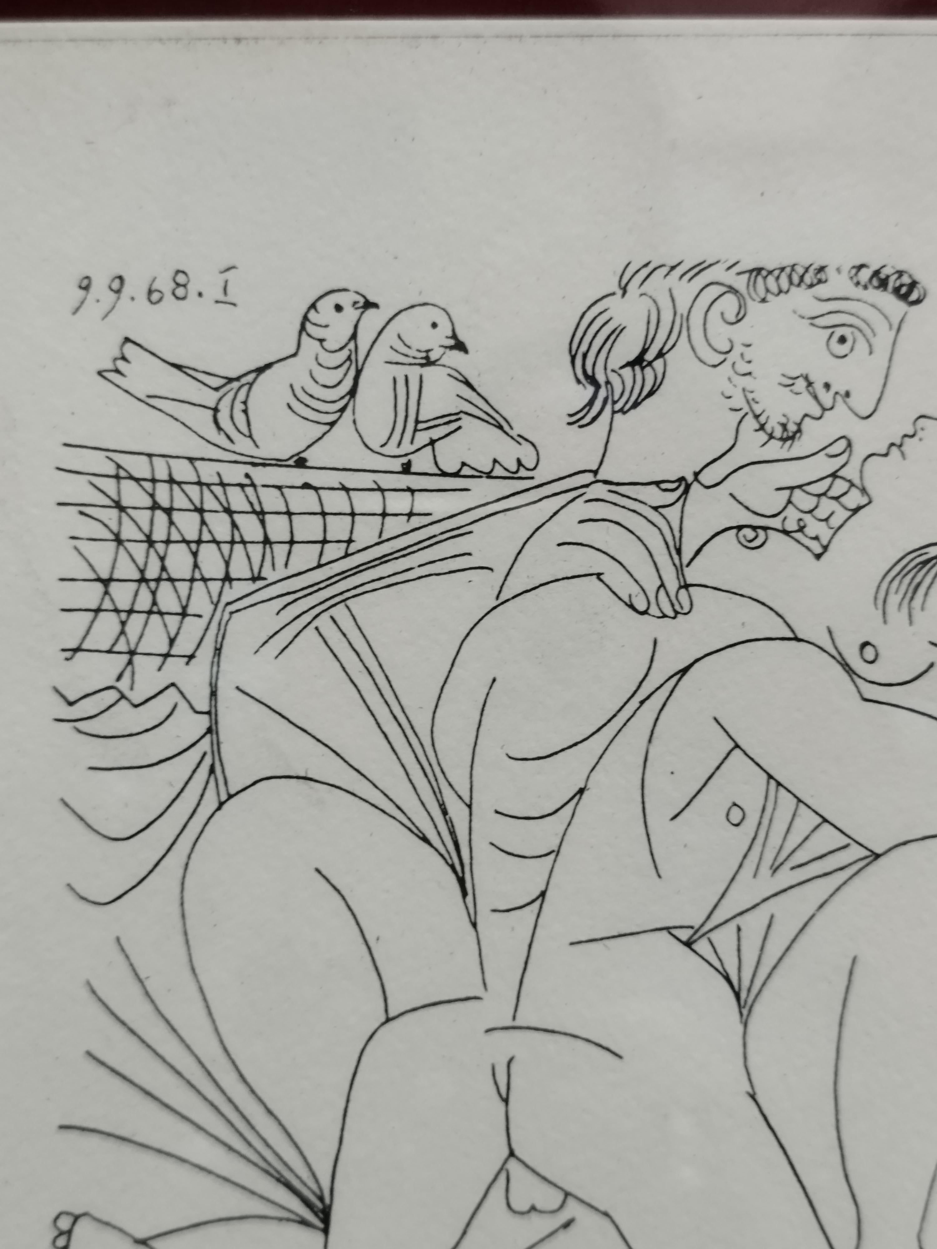PABLO PICASSO'S EROTIC SERIES - Print on paper with frame, modern 1