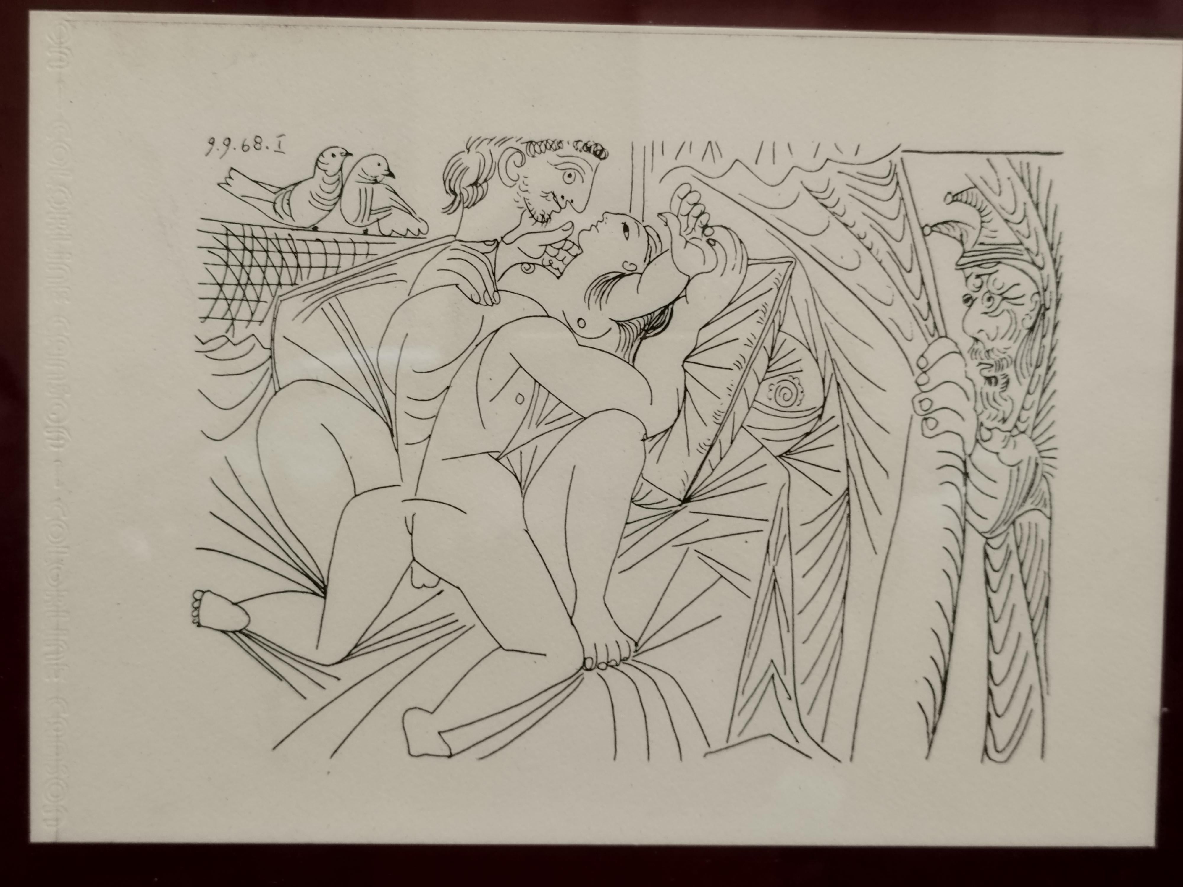 PABLO PICASSO'S EROTIC SERIES - Print on paper with frame, modern 2