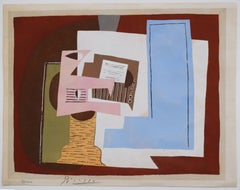 Nature morte à la guitare, extrait de : Ten Pochoirs - Still Life Music Spanish Cubism