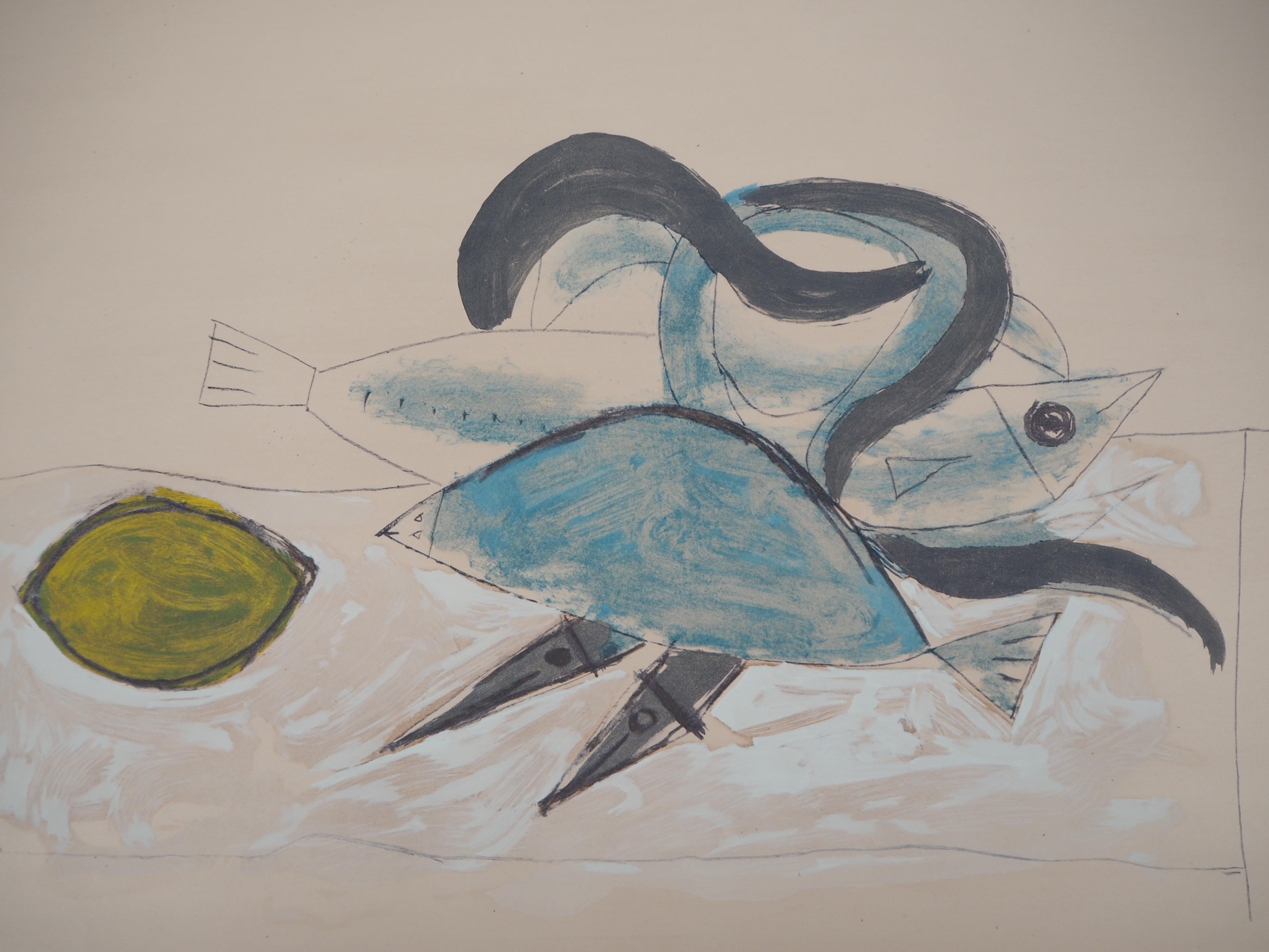 Still Life with Fishes and Lemon - Lithograph (Jacomet 1960) - Print by (after) Pablo Picasso