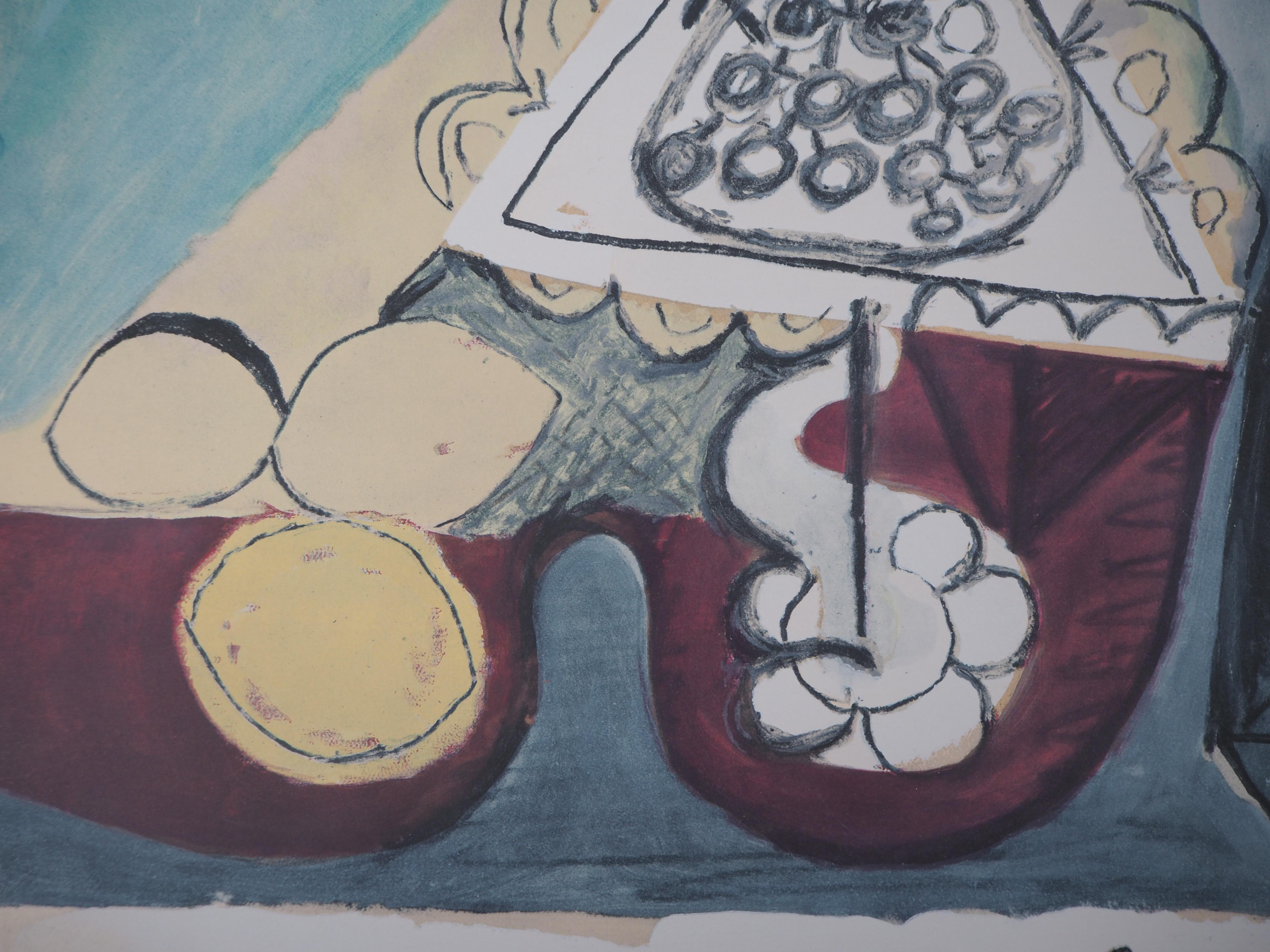 Still Life with Lemons and Bottle - Lithograph (Jacomet 1960) - Cubist Print by (after) Pablo Picasso