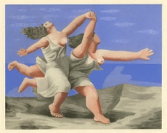 Antique "Sur la plage" pochoir