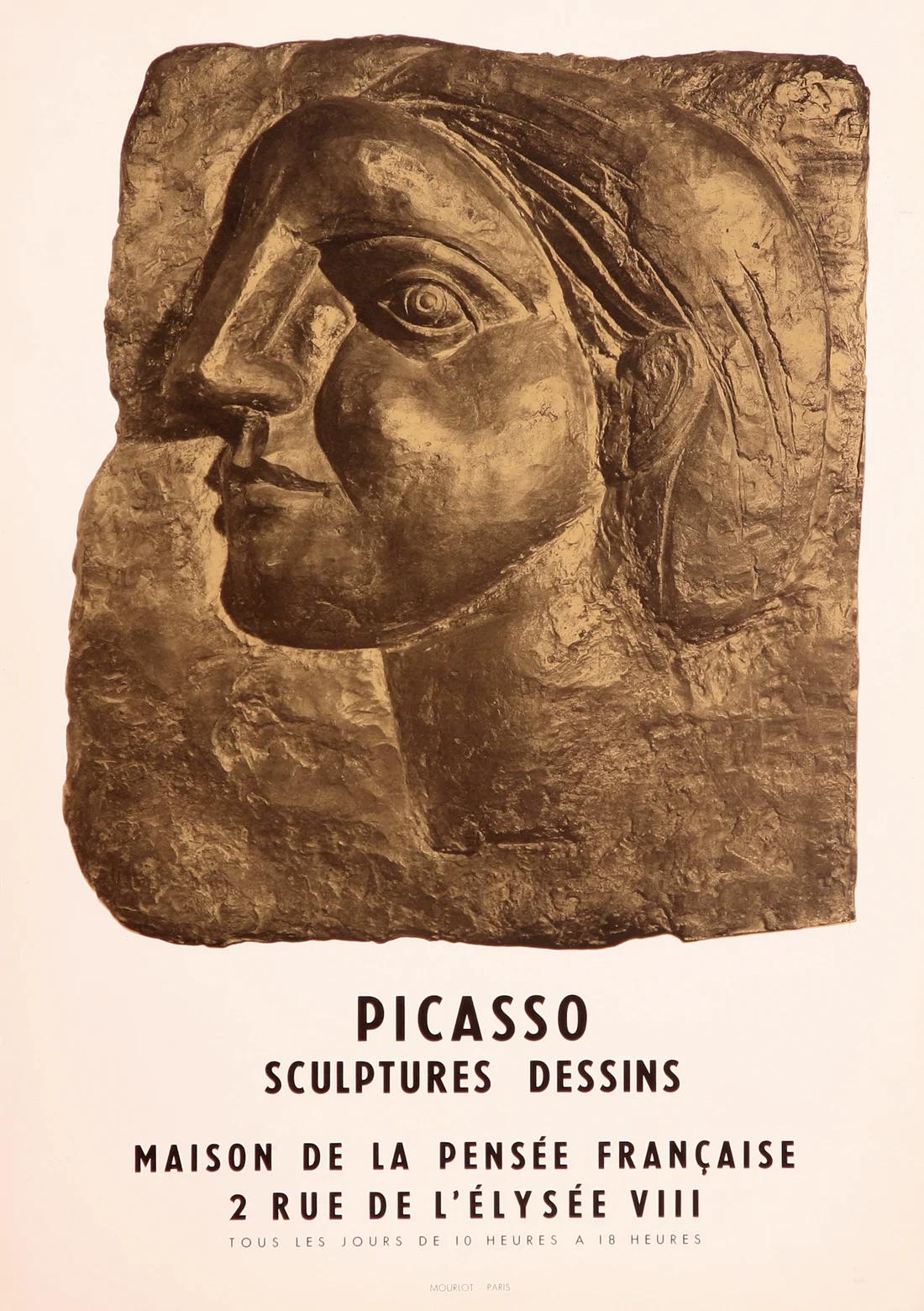 Tete De Femme de Profil (Marie-Therese) – Skulpturen-Dessins, 1958 – Print von (after) Pablo Picasso