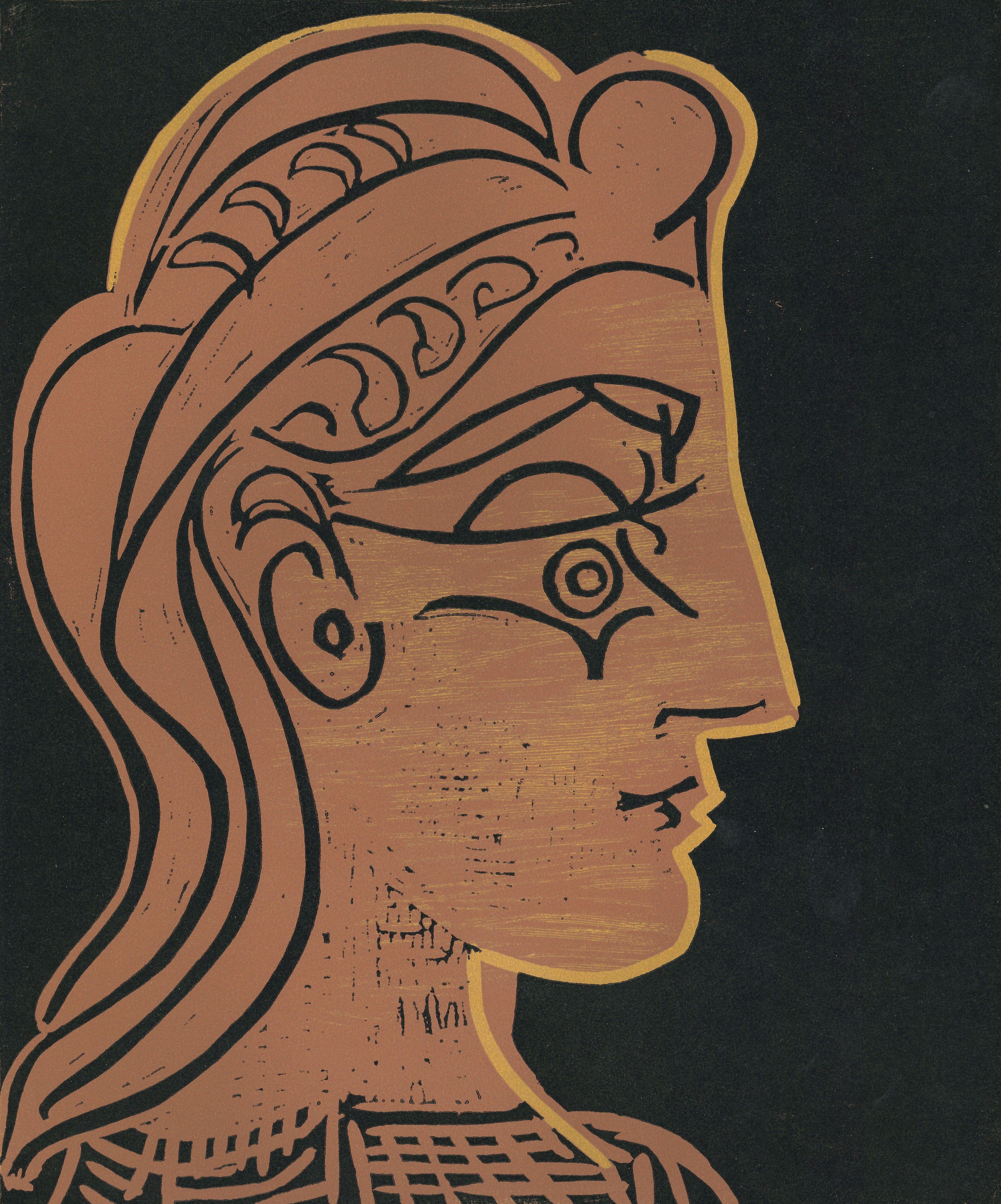 Tete de Femme - Linocut Reproduction After Pablo Picasso - 1962 - Print by (after) Pablo Picasso