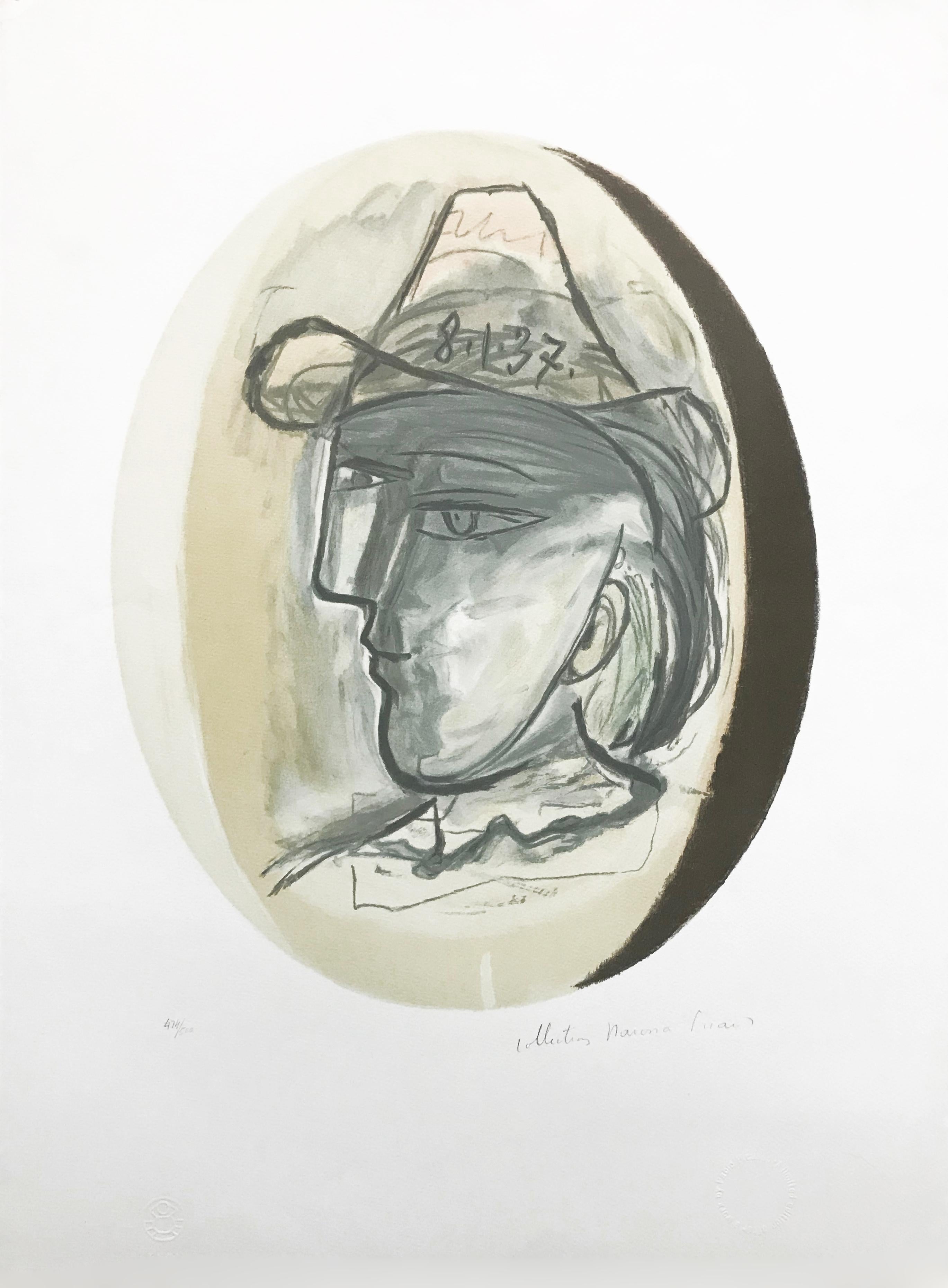 (after) Pablo Picasso Portrait Print - Tete (Marina Picasso Estate hand signed Lithograph)