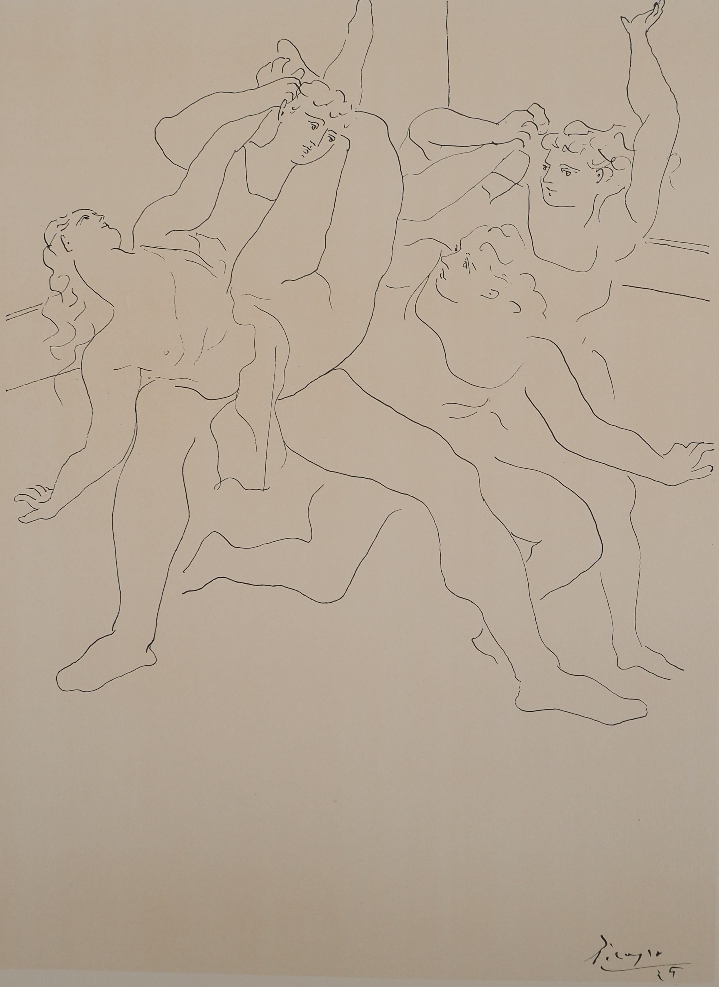 La danza - Litografia e stencil, firmato - Print Astratto di (after) Pablo Picasso